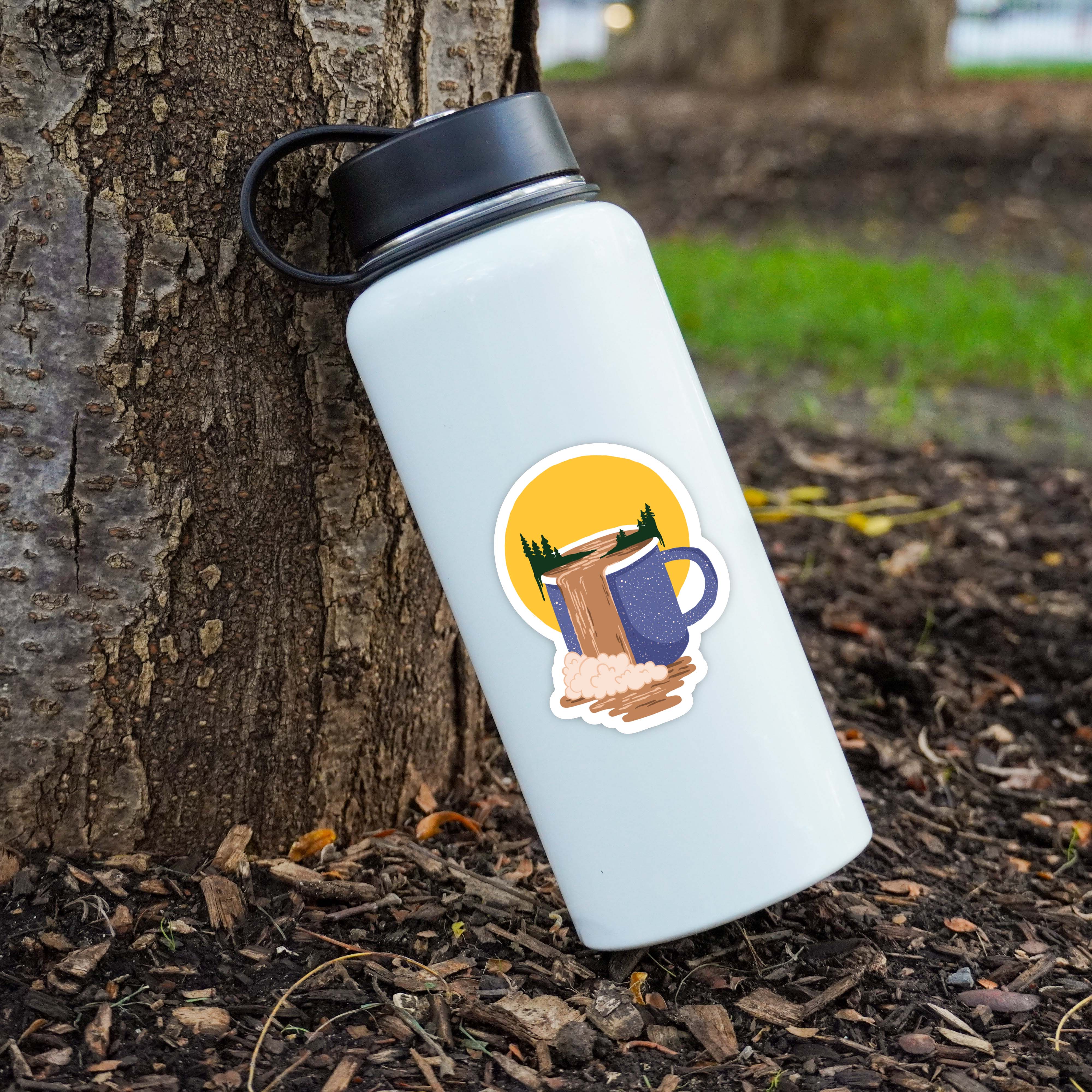  Coffee Waterfall Nature Sticker、mySite、elrpsem3k