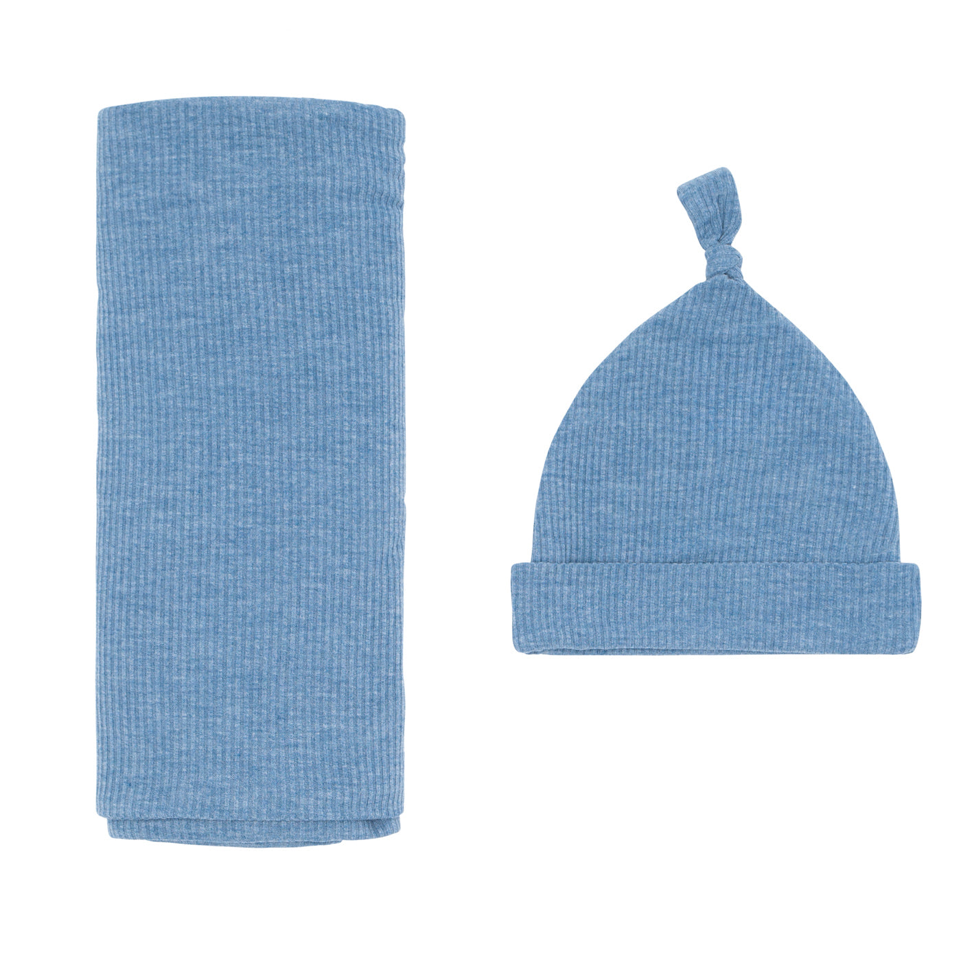  Heather Blue Ribbed Swaddle & Hat Set、mySite、layawaytickets