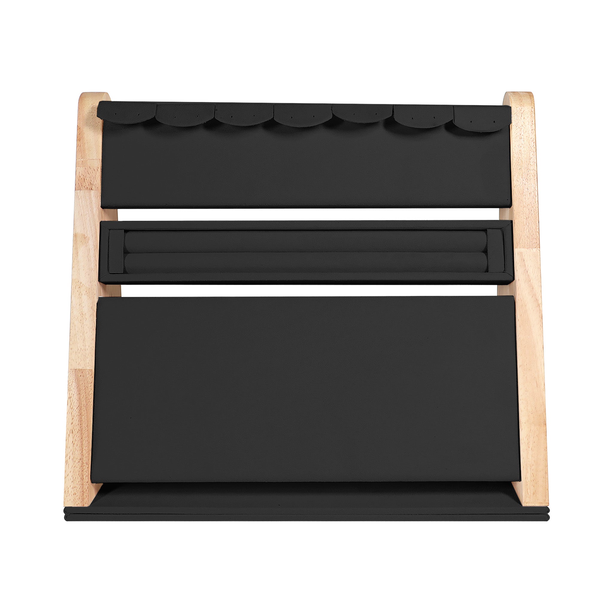 Natural Wood & Suede 3 Tier Jewelry Display / DSP0030、mySite、dreamappss