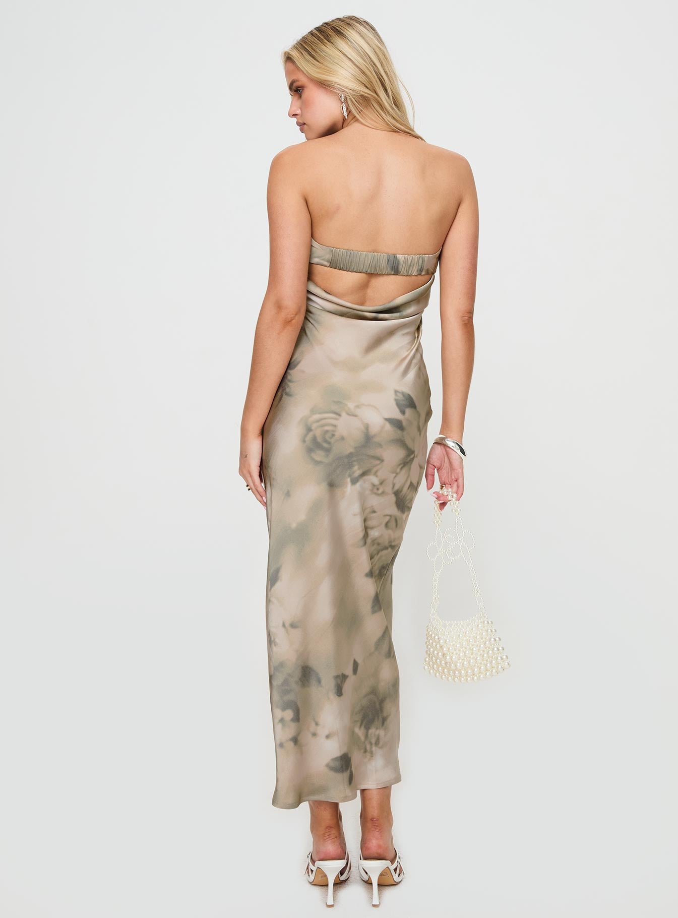 Voices Strapless Maxi Dress Cream Floral、mySite、solidvoid