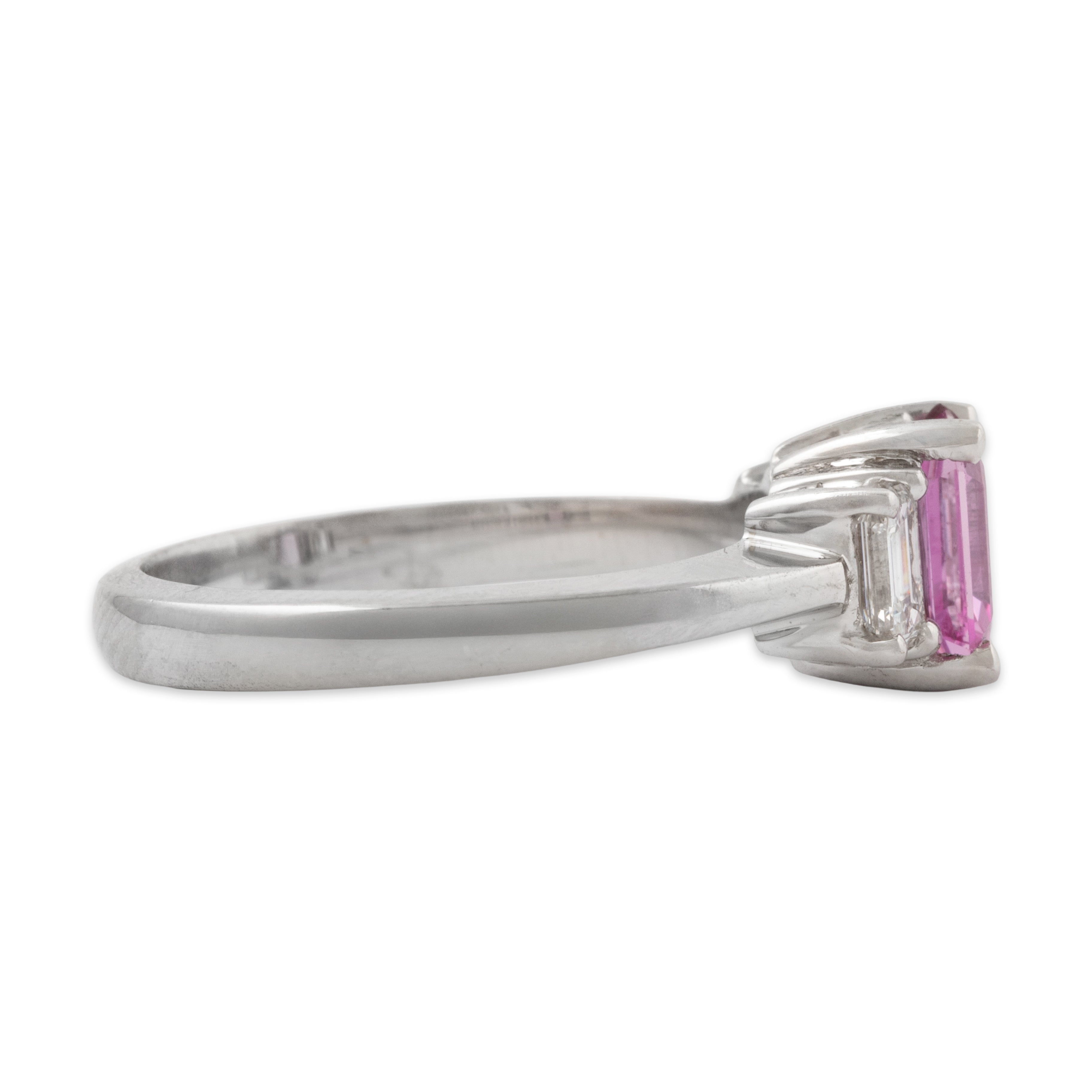 Vintage Birks 18k White Gold 1ct Pink Sapphire .50cttw Diamond Ring 6.25、mySite、hinf8tx79
