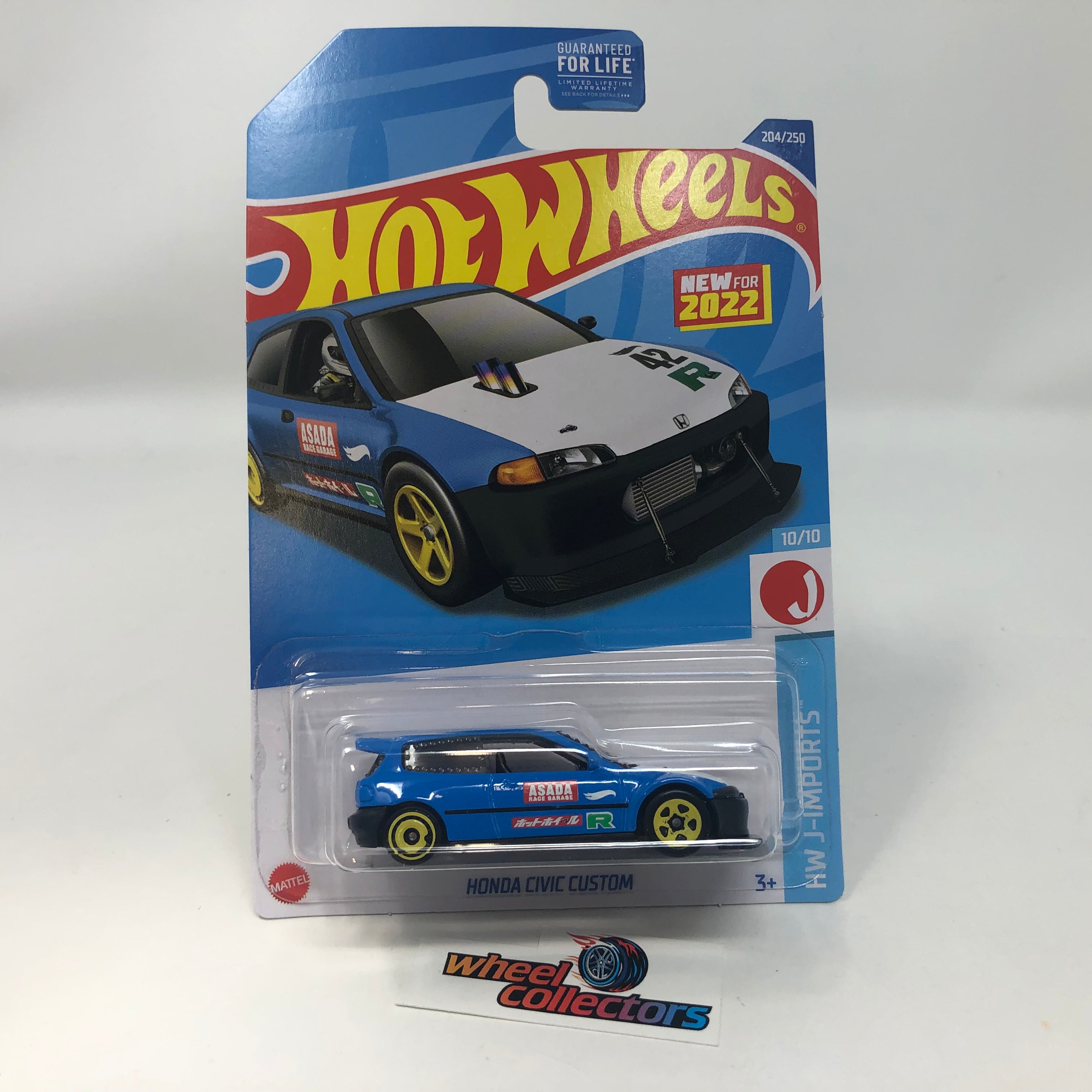 Honda Civic Custom #204 * Blue * 2022 Hot Wheels USA Card、mySite、hgirdovlk