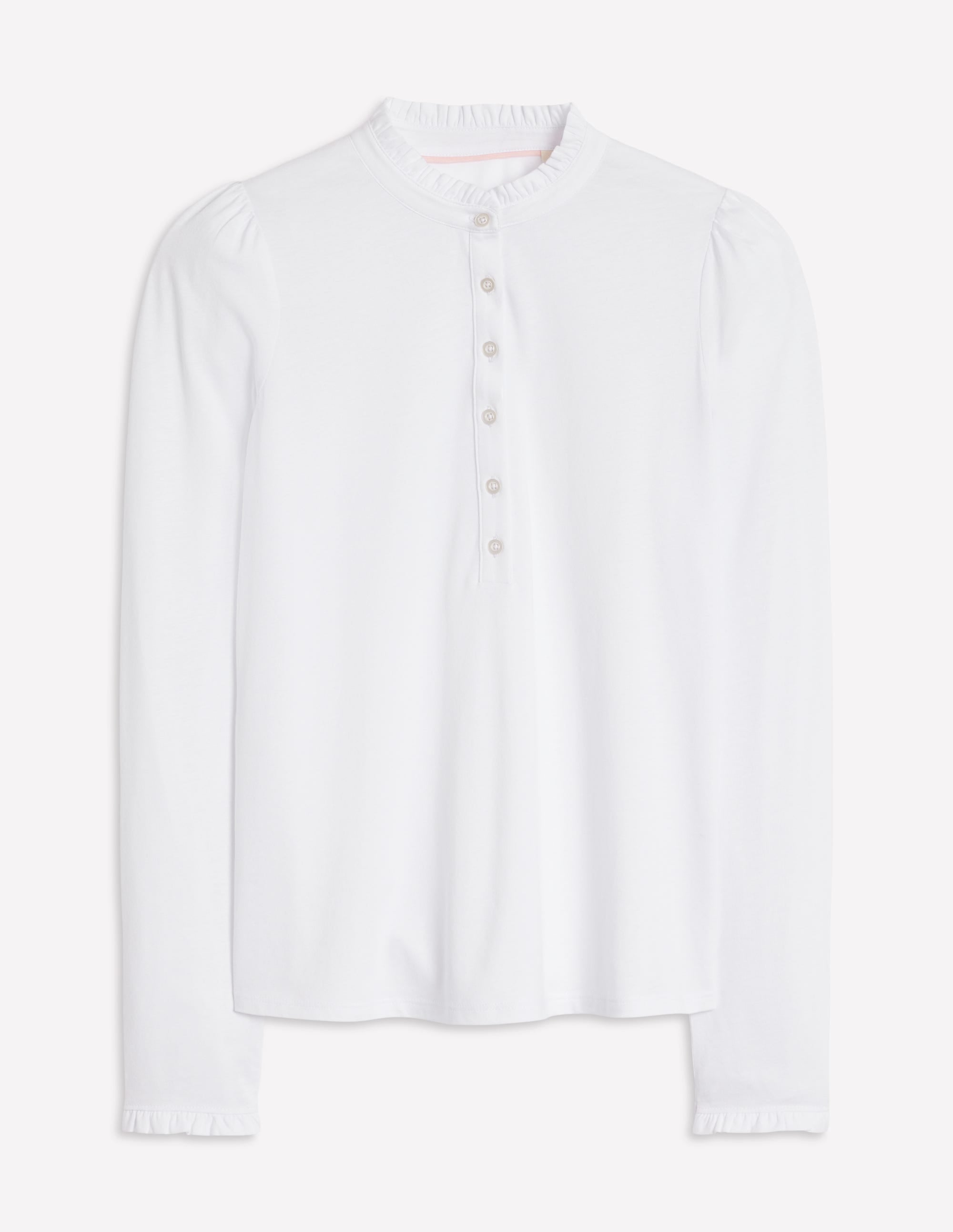  Supersoft Frill Henley Top-White、mySite、ashleygrahame