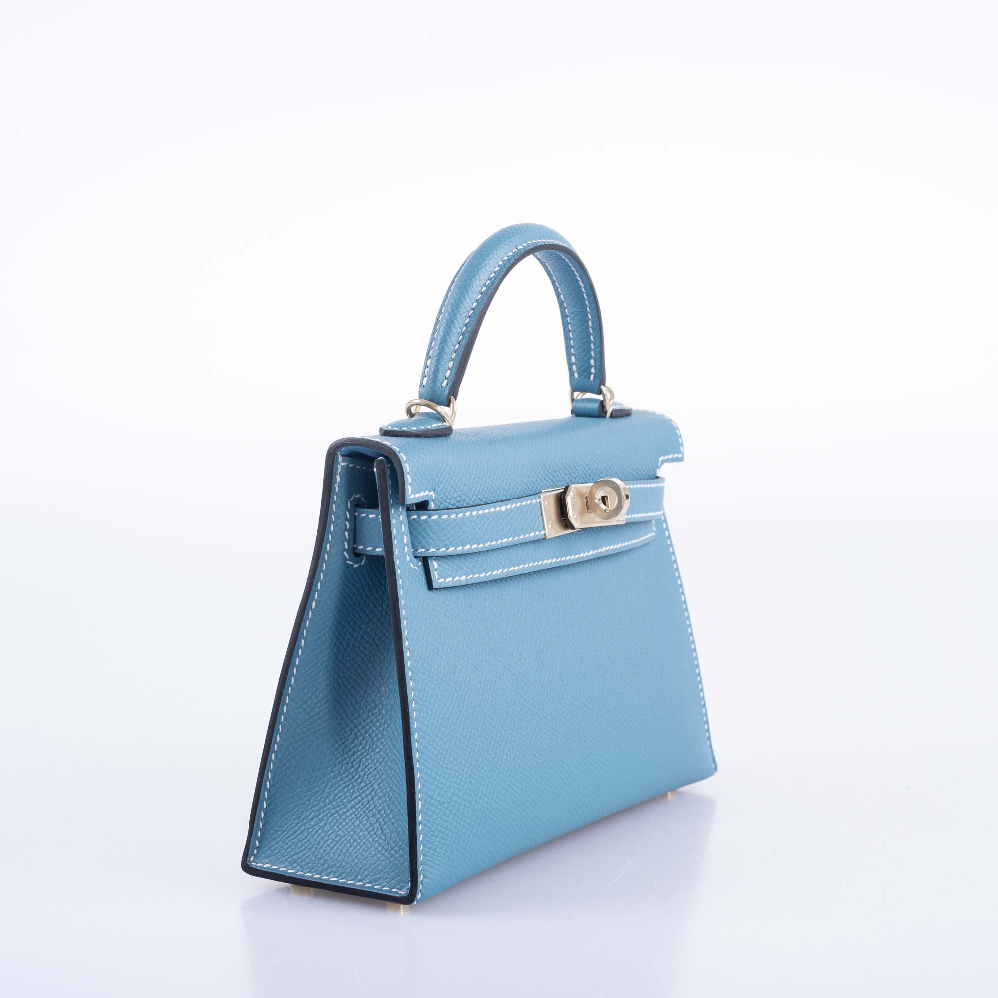 Hermès Kelly 20 Mini II Sellier Blue Jean Epsom Palladium Hardware、mySite、garminoutage.com