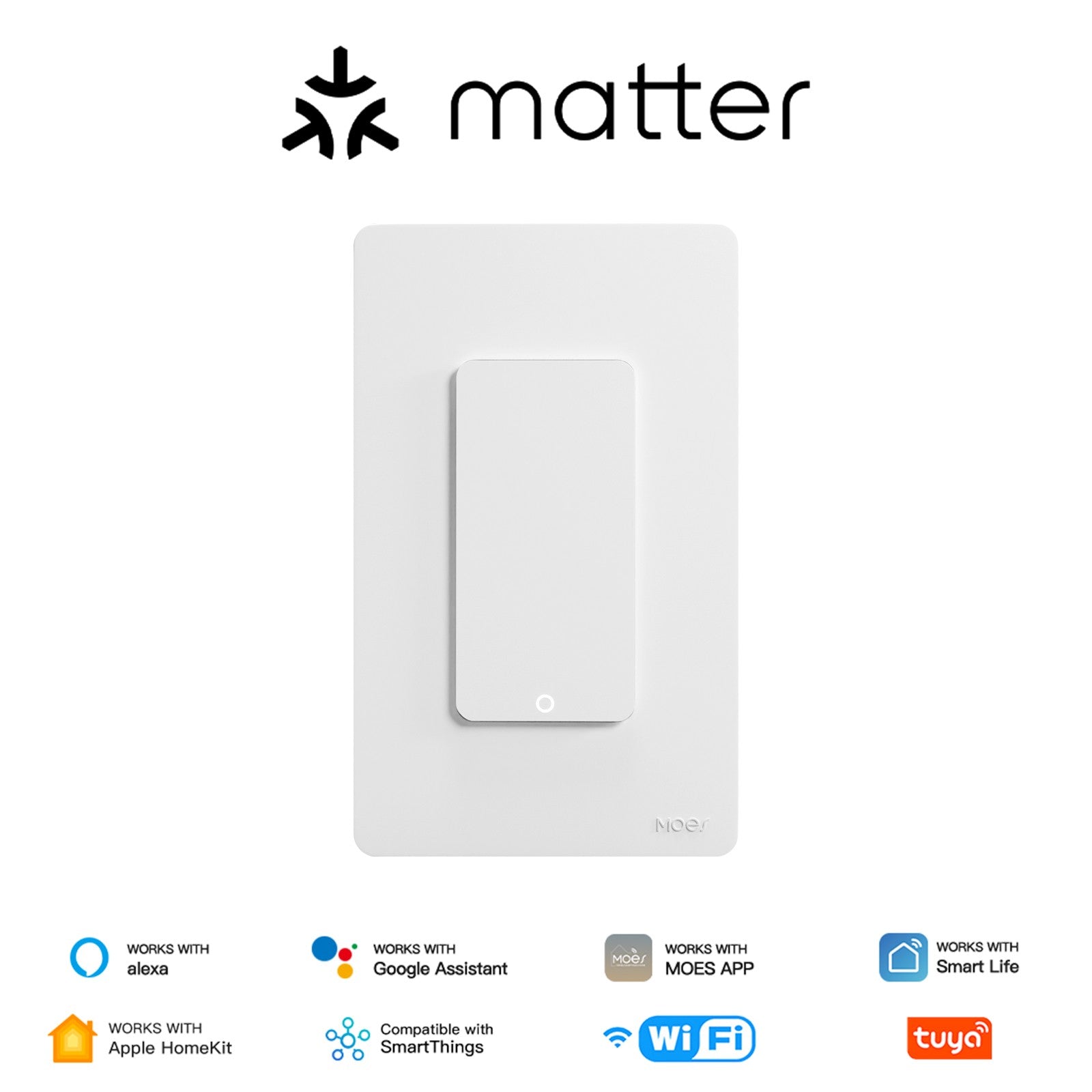 Matter WiFi Smart Light Button Switch App Control Neutral Wire Required US Standard、mySite、fannypackpong