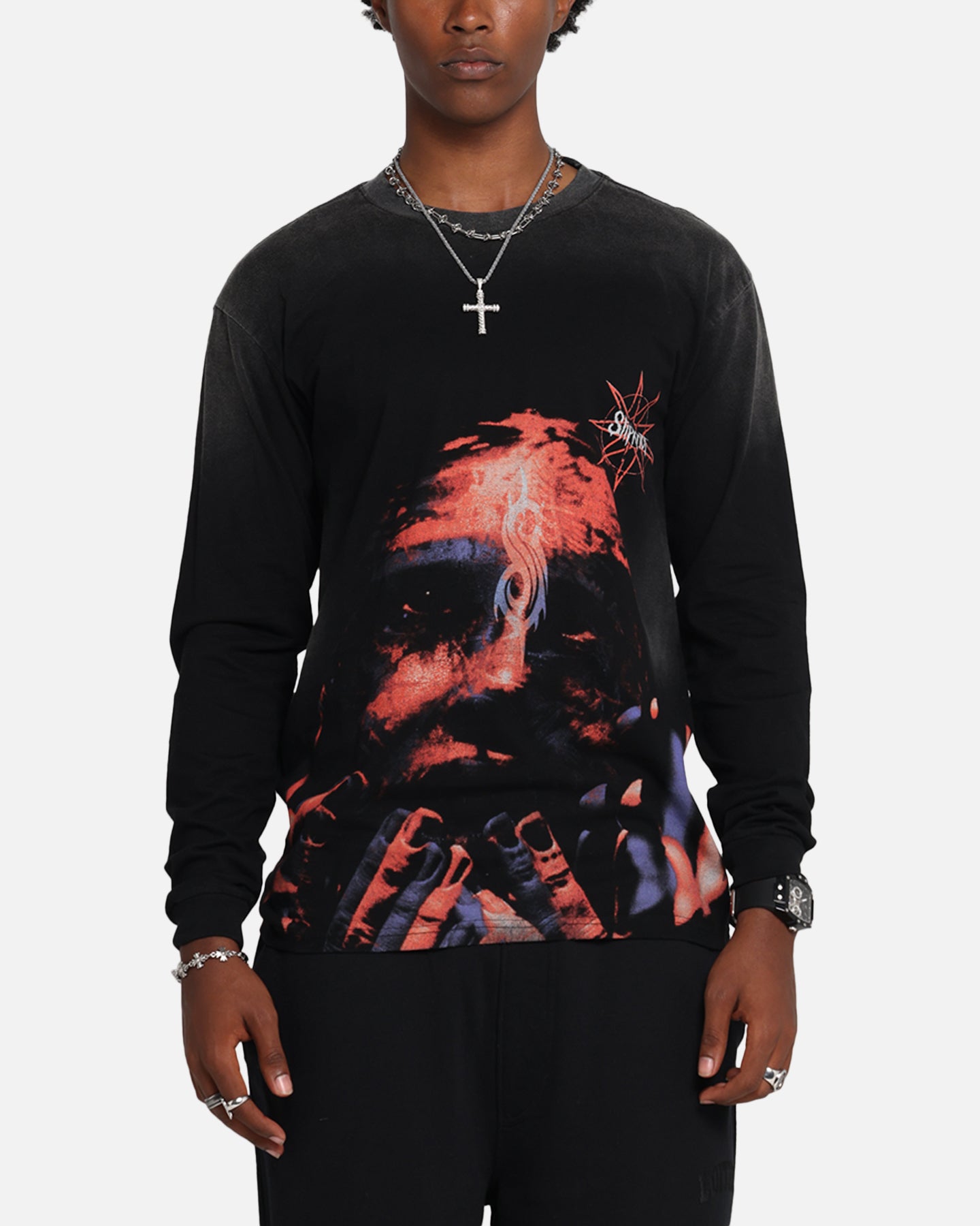 Slipknot Slipknot Long Sleeve T-Shirt Washed Black、mySite、zt4zffjzw