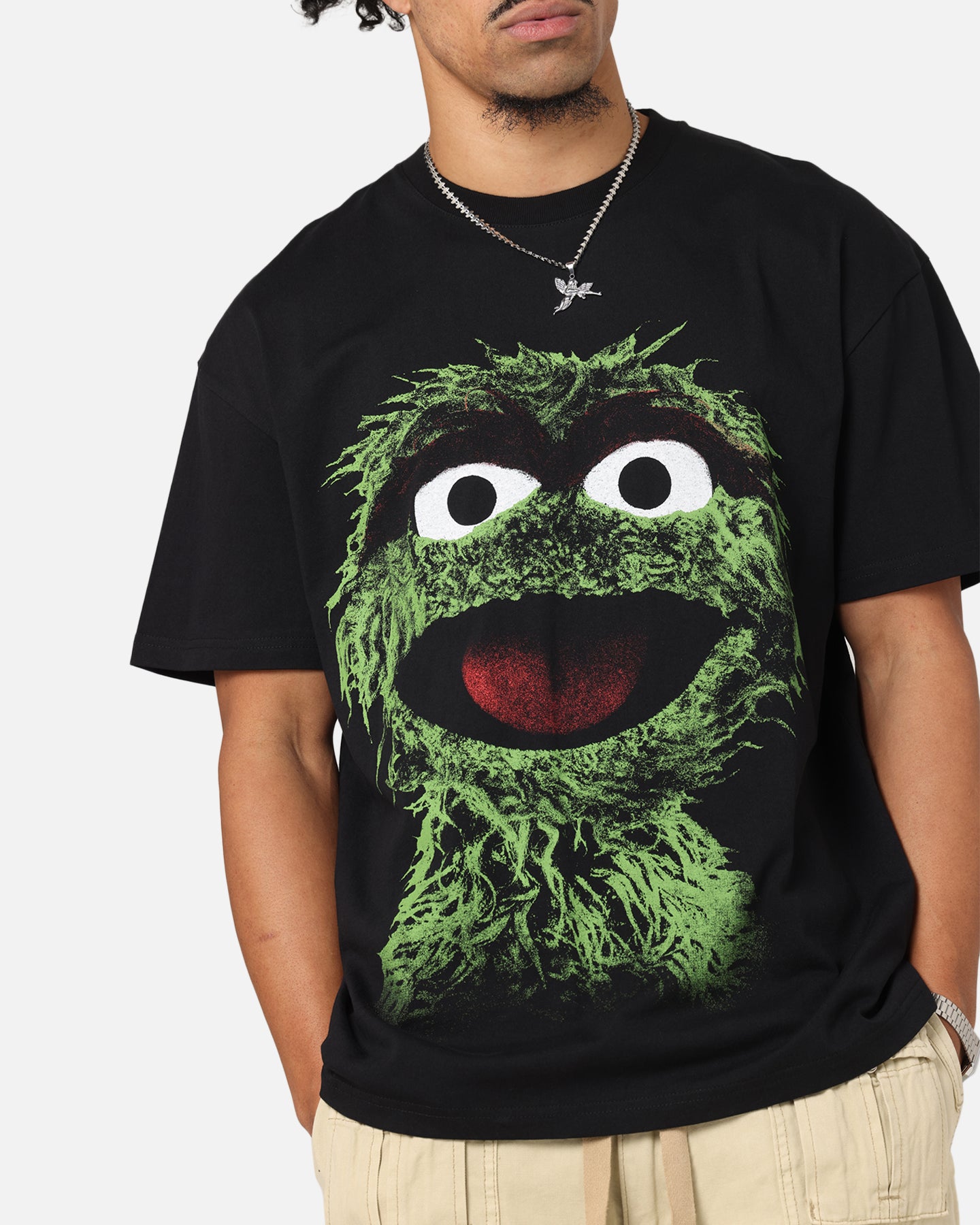 American Thrift X Sesame Street Oscar The Grouch Grail Heavy T-Shirt Black、mySite、zt4zffjzw
