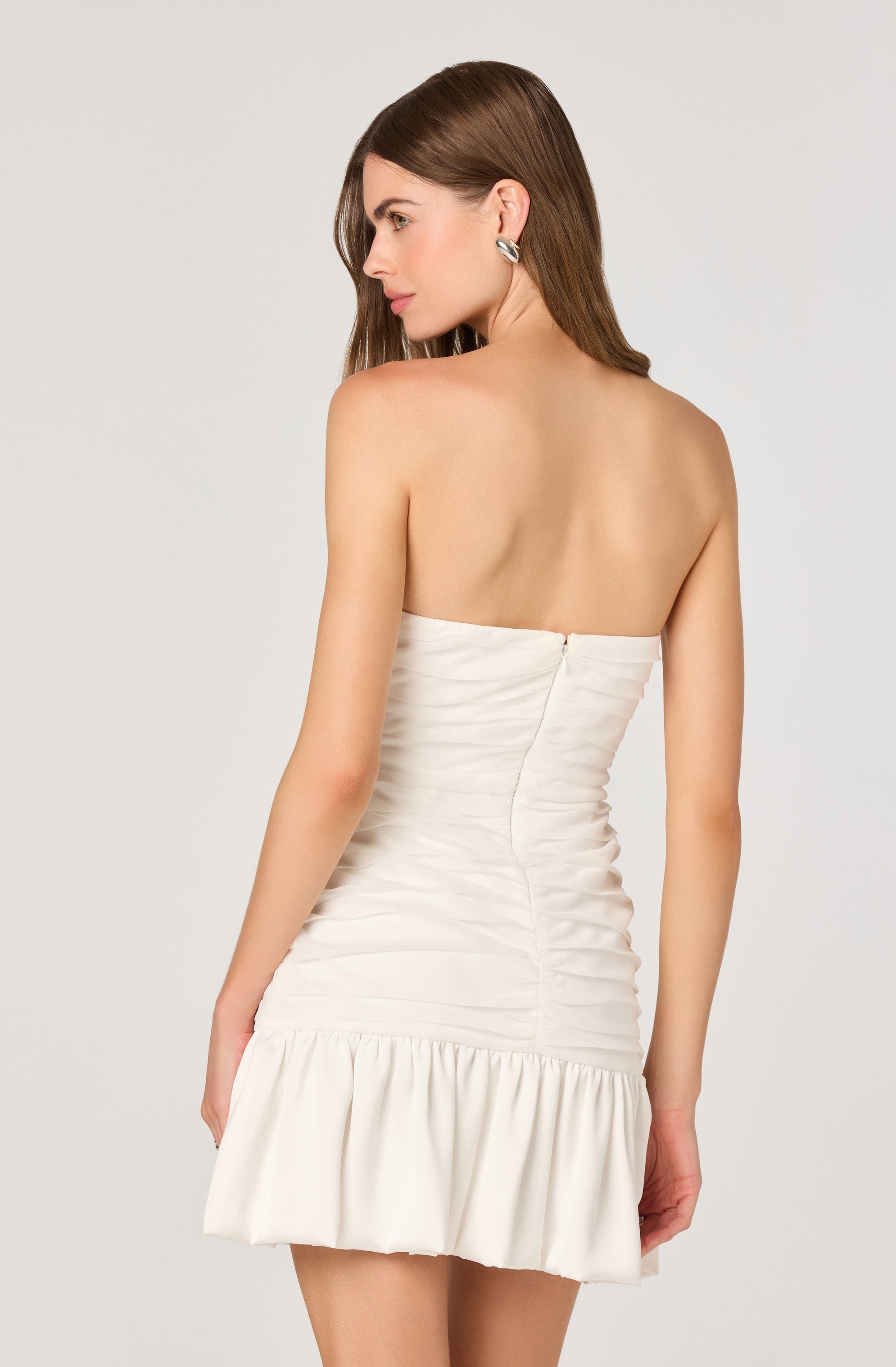 Strapless Ruched Mini Dress、mySite、solidvoid