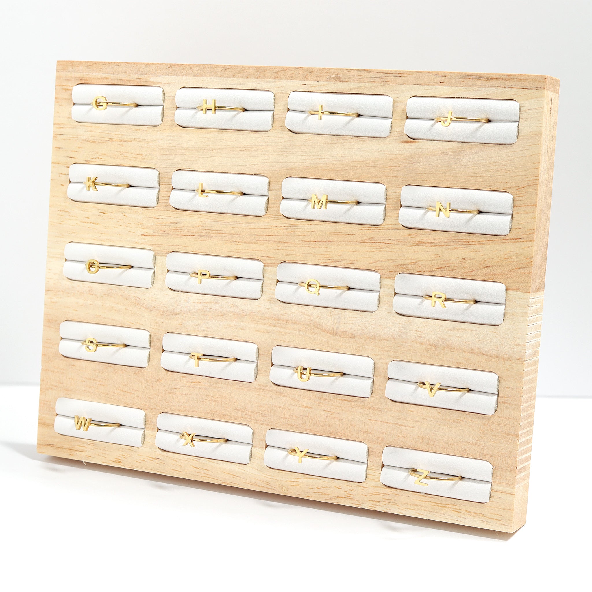 18K Gold PVD Stainless Steel Initial Stacking Rings A-M / ZRJ9021、mySite、dreamappss