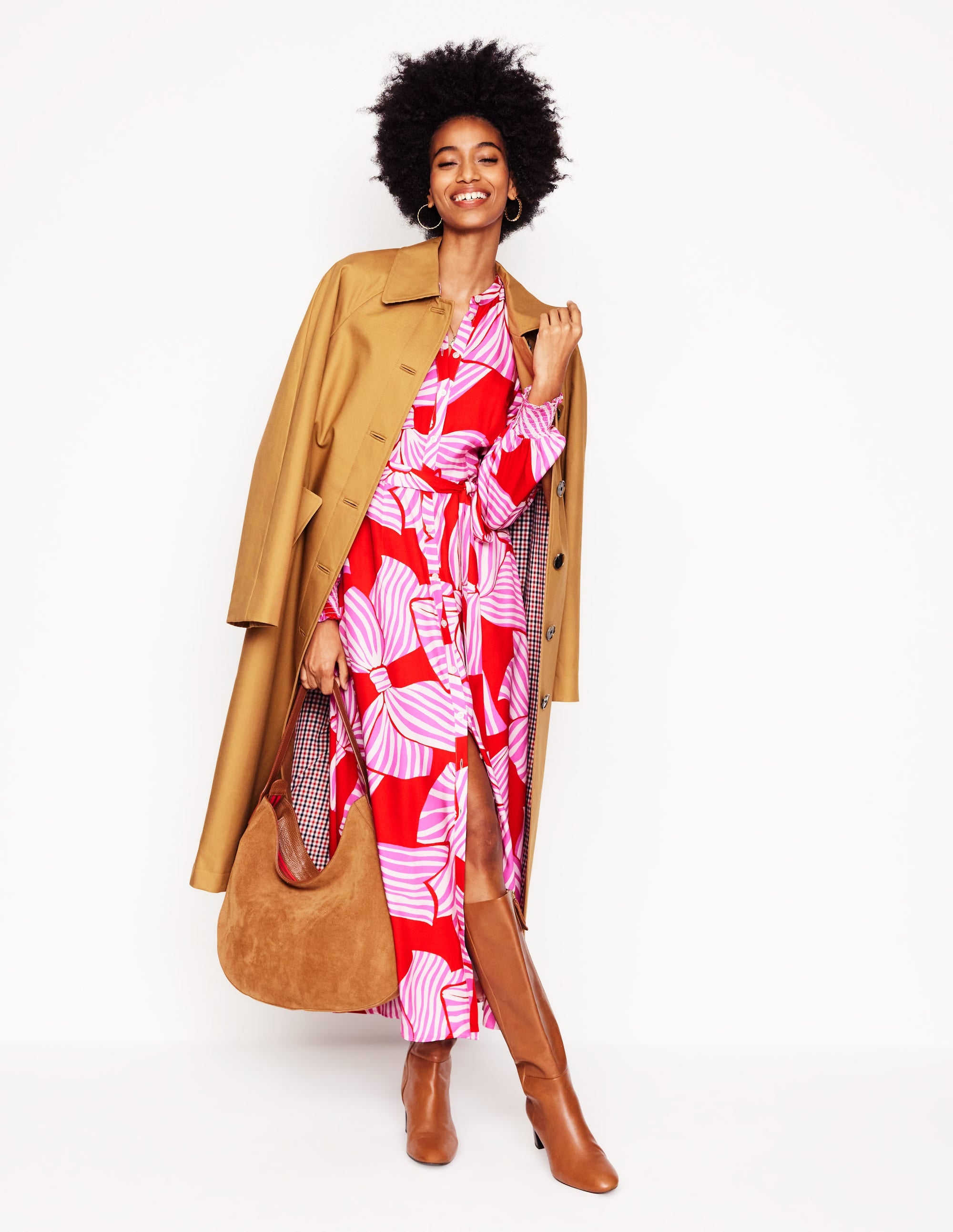  Ruby Collarless Shirt Dress-Rouge, Bow Scatter、mySite、ashleygrahame