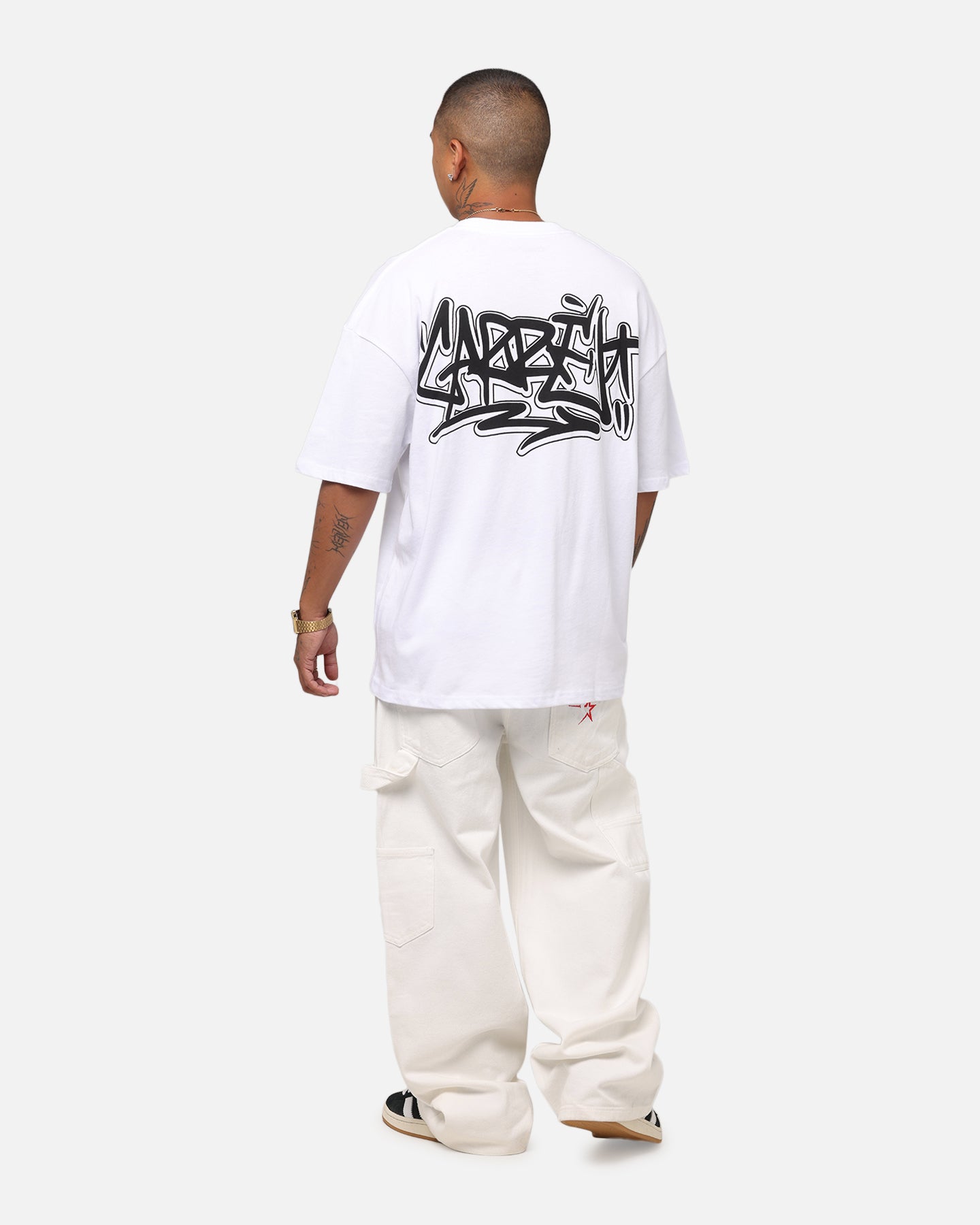 Carre Tagged Drop Shoulder T-Shirt White、mySite、zt4zffjzw