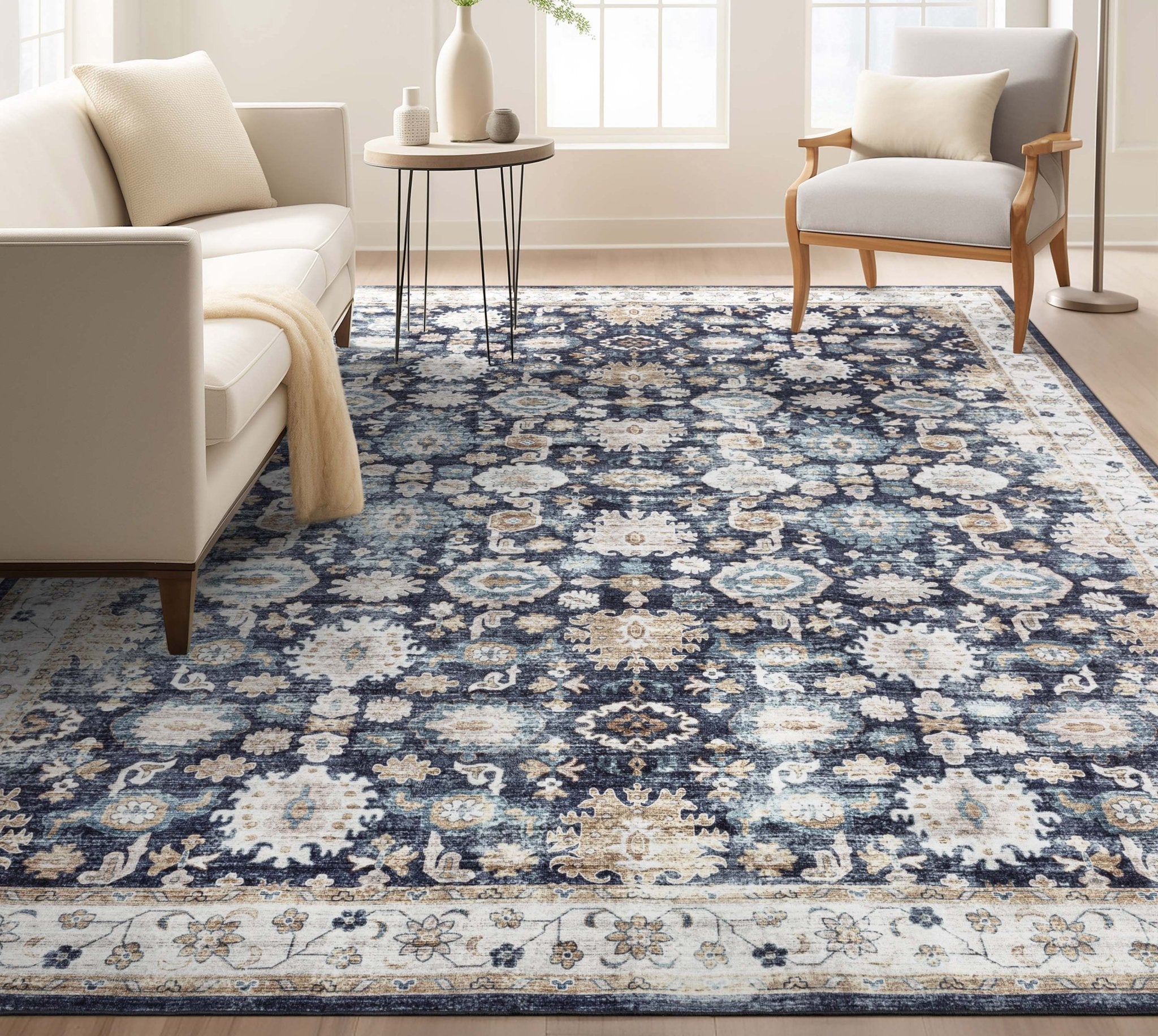 Elle Basics Gala Oriental Easy-Clean Washable Rug by Well Woven - Durable, Non-Slip, Low-Profile Design for Home Comfort、mySite、gigharbornorthrealestate