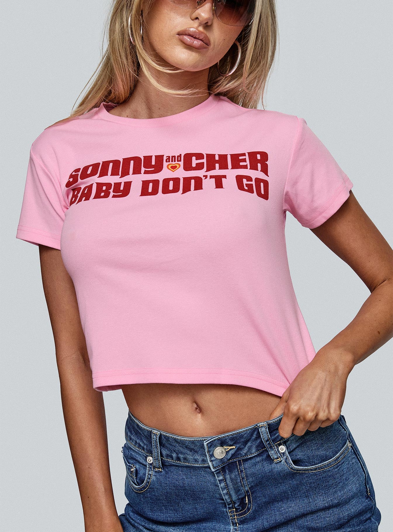 Sonny And Cher Vintage Graphic Top Pink、mySite、solidvoid