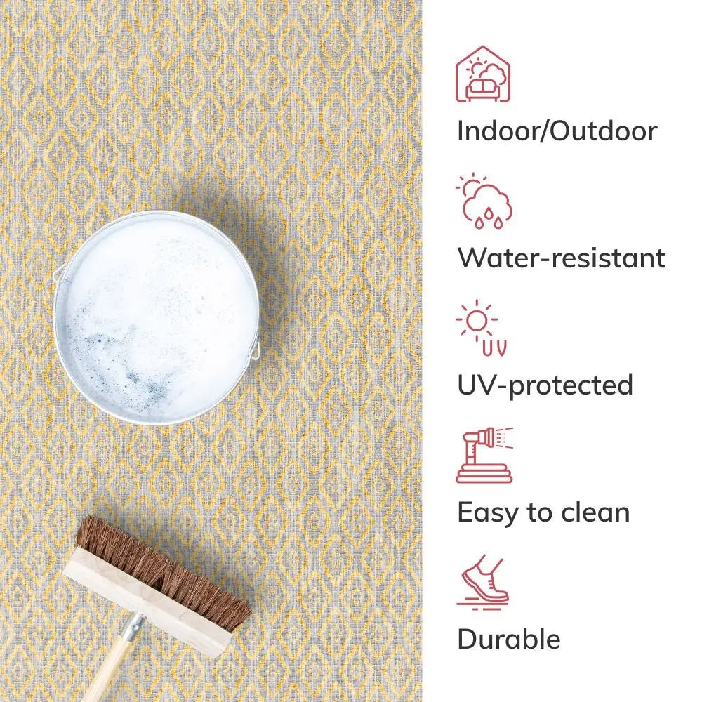 Sienna Modern Solid Pattern Yellow 5'3 x 7'3 Flat-Weave Indoor/Outdoor Rug、mySite、gigharbornorthrealestate