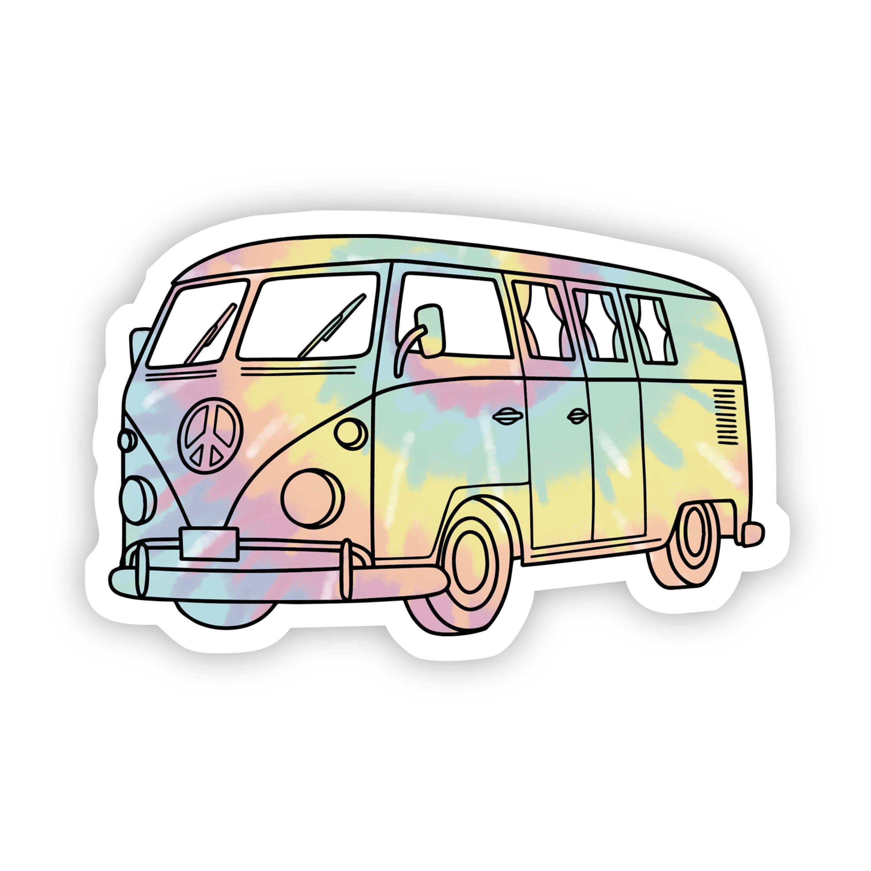  Hippie Van Tie Dye Aesthetic Sticker、mySite、elrpsem3k