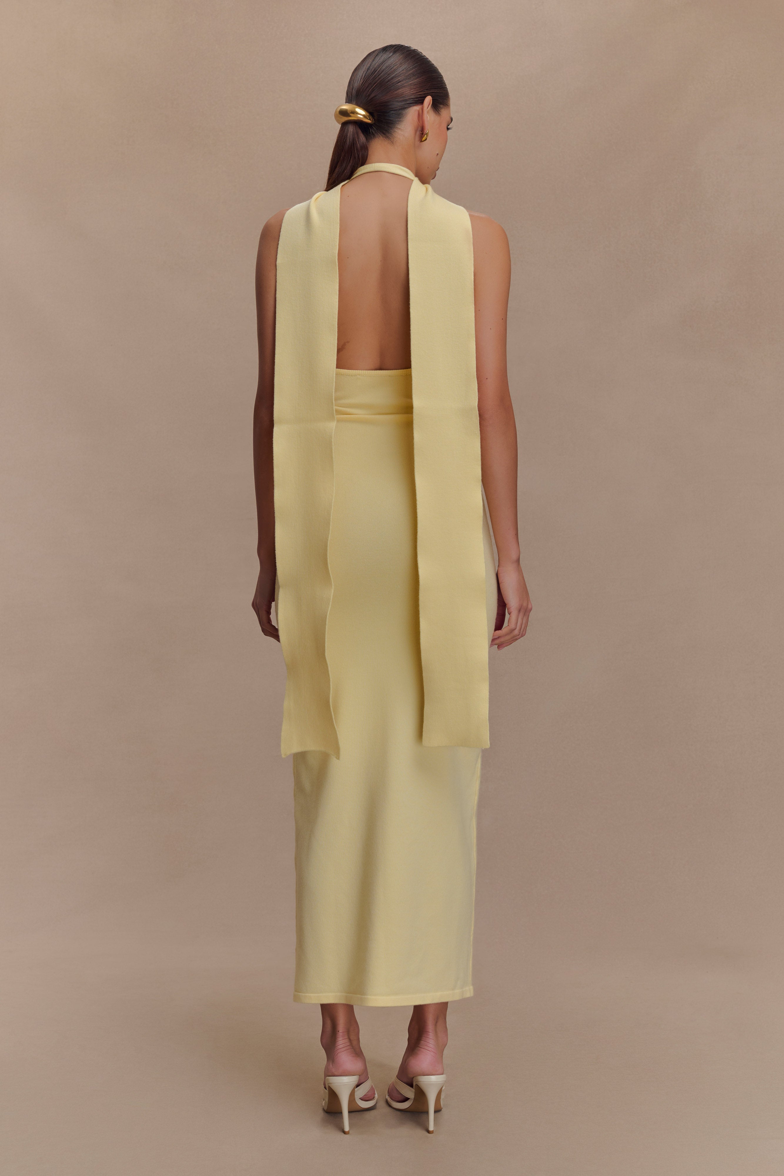 Wynn Floral Knit Midi Dress - Lemon、mySite、solidvoid