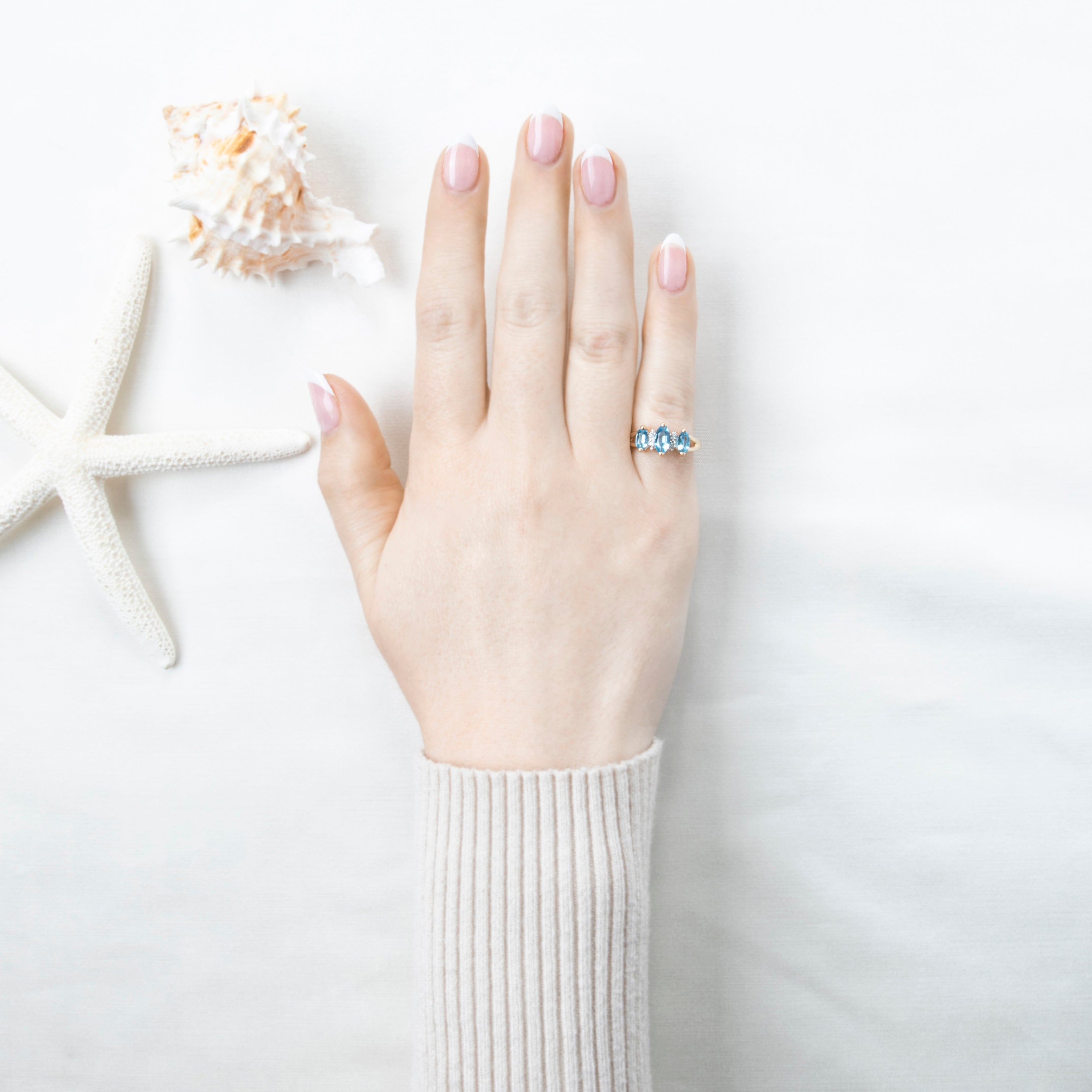 Vintage 14k Yellow Gold 1cttw Blue Topaz Diamond Triple Marquise Ring 6.25、mySite、hinf8tx79