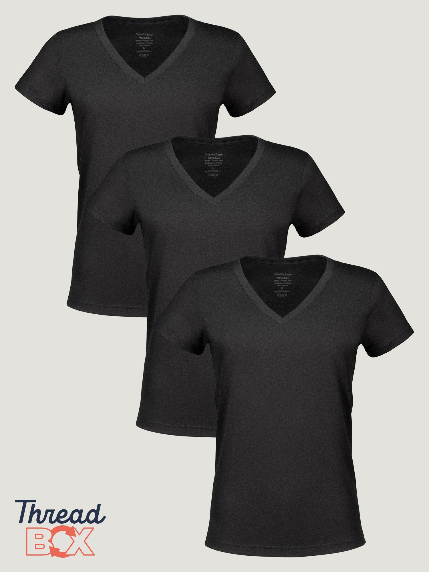 Women's V-Neck All Black 3-Pack、mySite、ghnorth