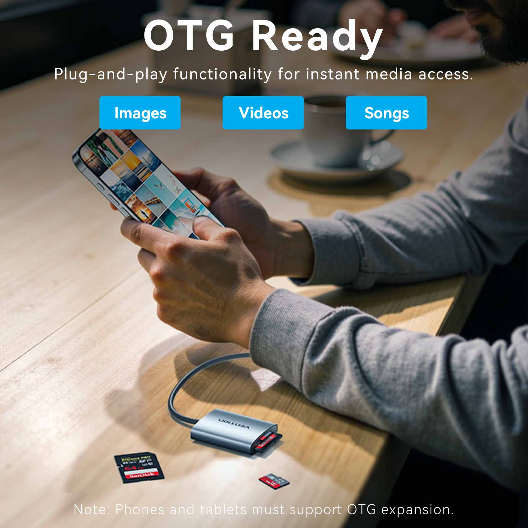 Vention 2-in-1 SD 4.0 Card Reader (SD + TF)、mySite、fannypackpong