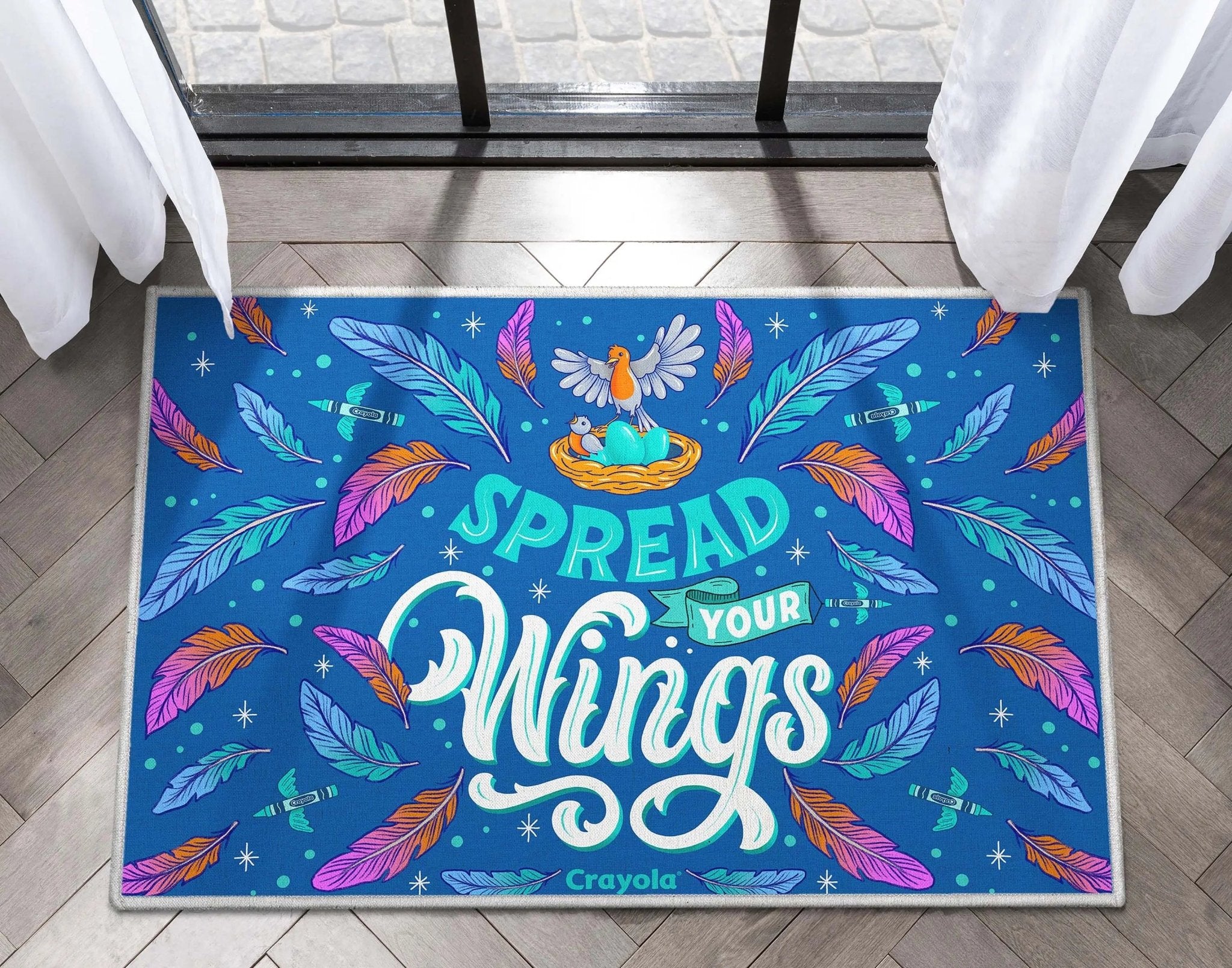 Crayola Spread Your Wings Blue Area Rug By Well Woven、mySite、gigharbornorthrealestate