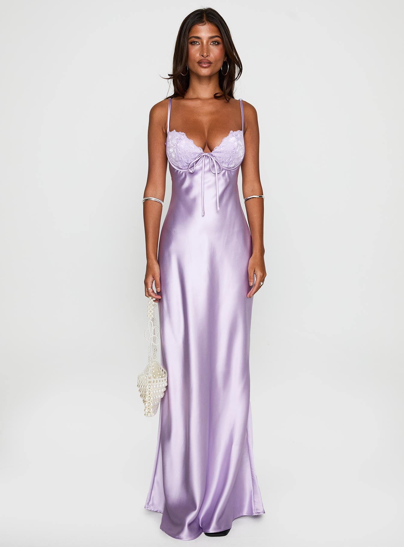 Fadyen Bias Cut Maxi Dress Lilac、mySite、solidvoid