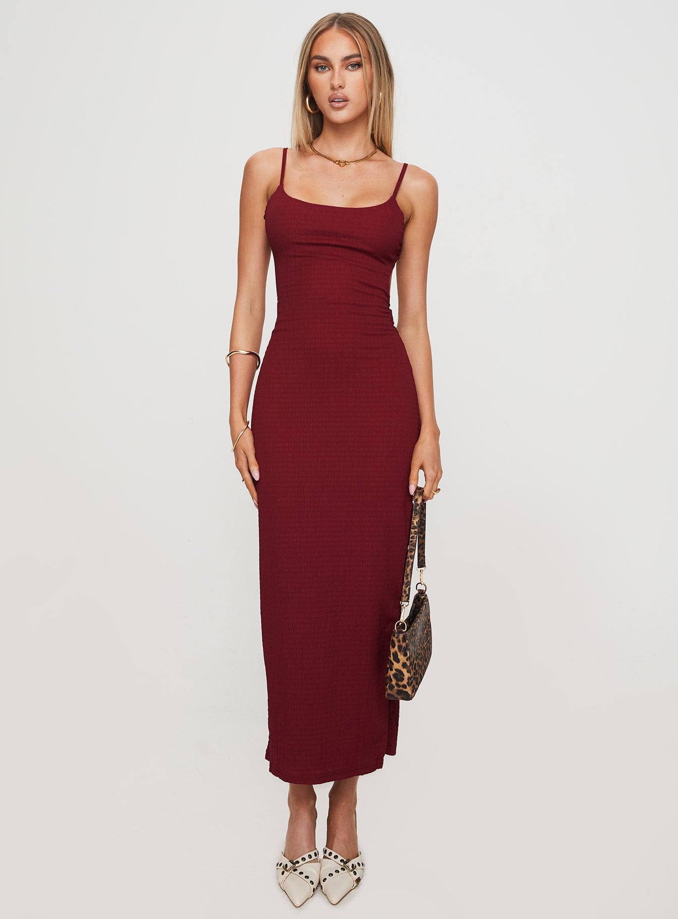 Elestria Maxi Dress Burgundy、mySite、solidvoid