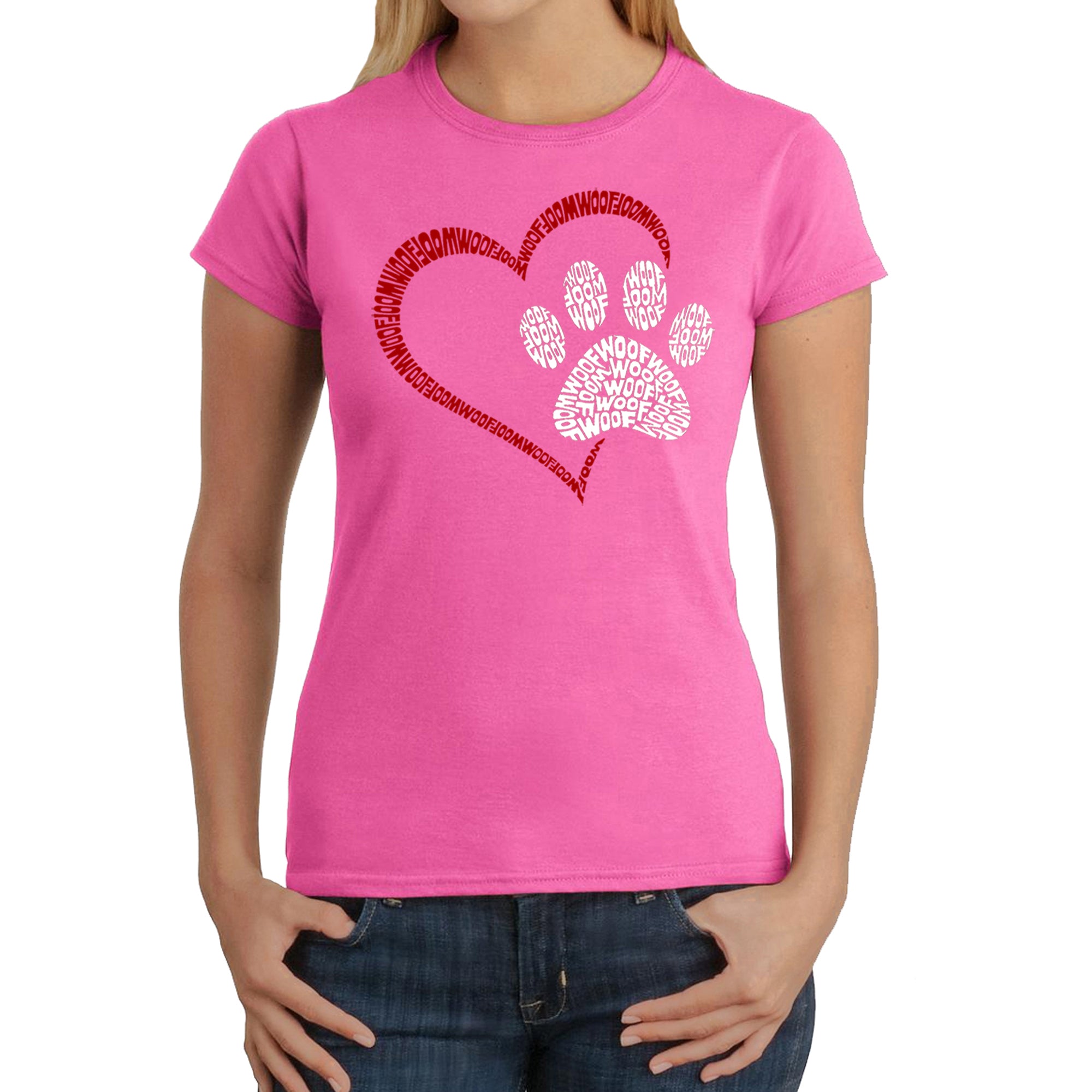 Paw Heart - Women's Word Art T-Shirt、mySite、camillekostekn