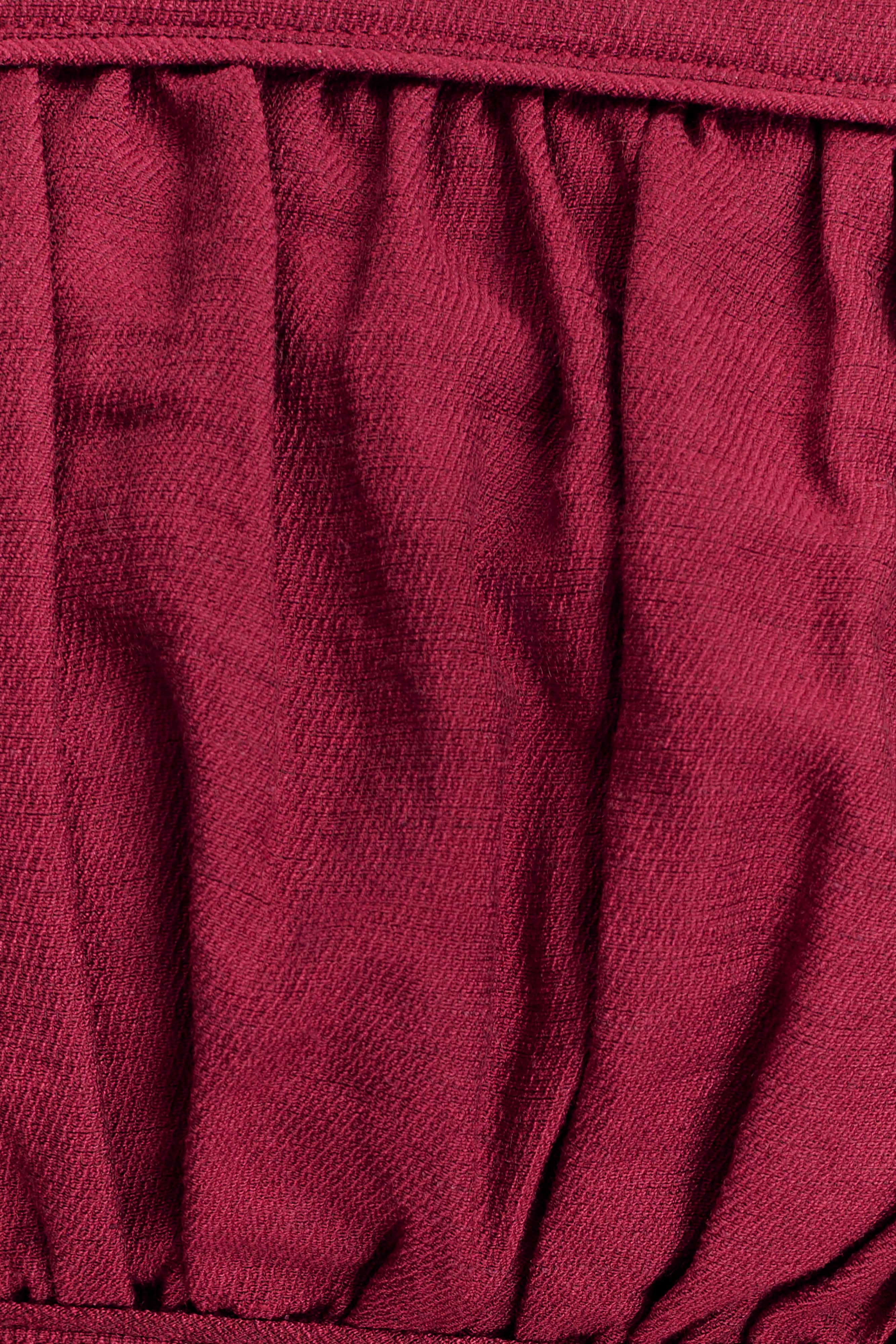 Scottie Shirred Linen Bandeau - Wine、mySite、solidvoid