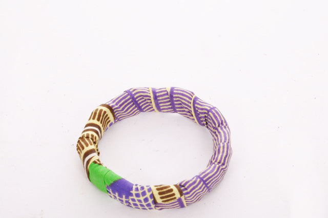 Purple Biege Green African Print Bangle-DPBGS0097A、mySite、solidvoid
