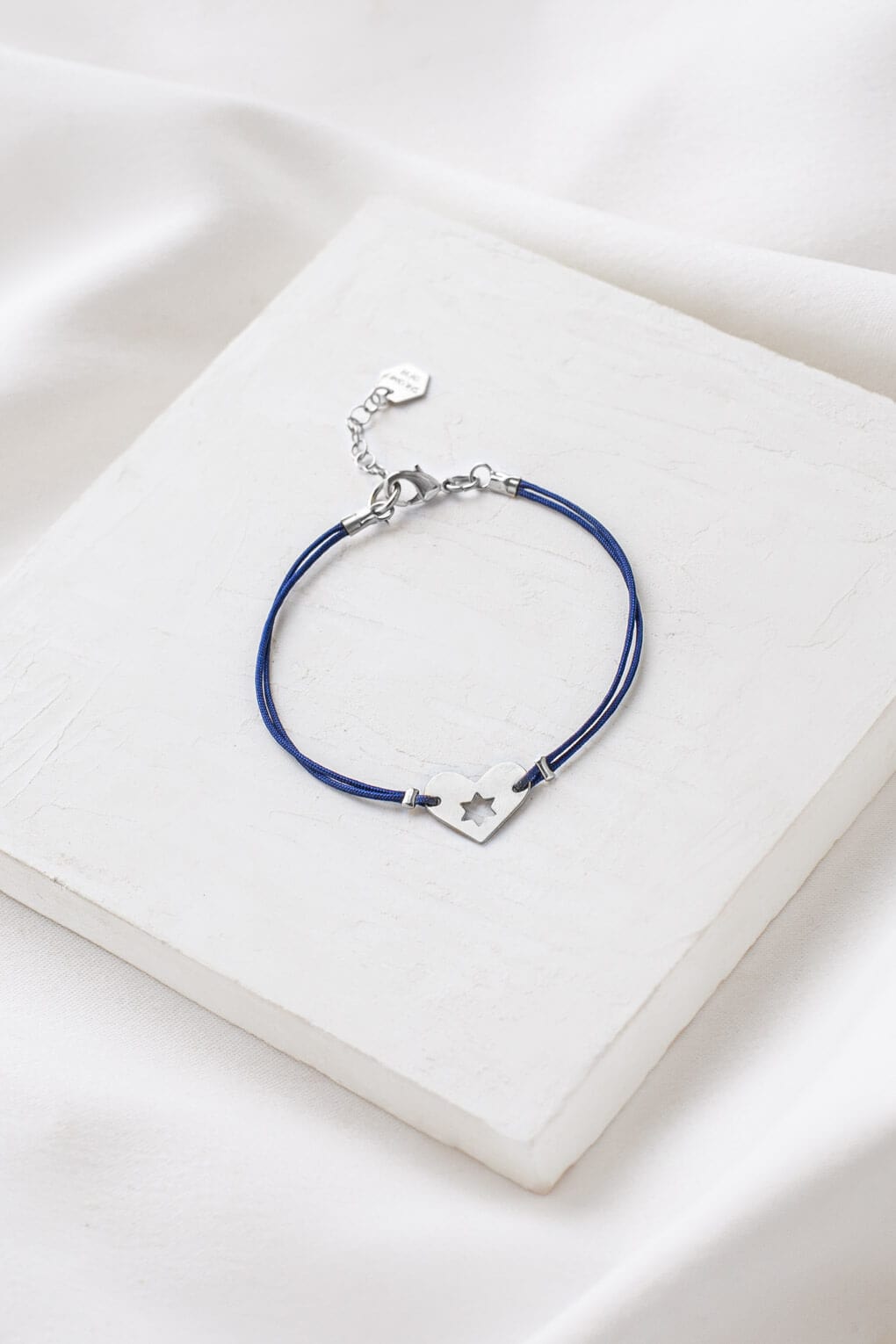 Silver and Dark Blue Israel at Heart Bracelet - 20% of Proceeds Donated、mySite、topwebapps