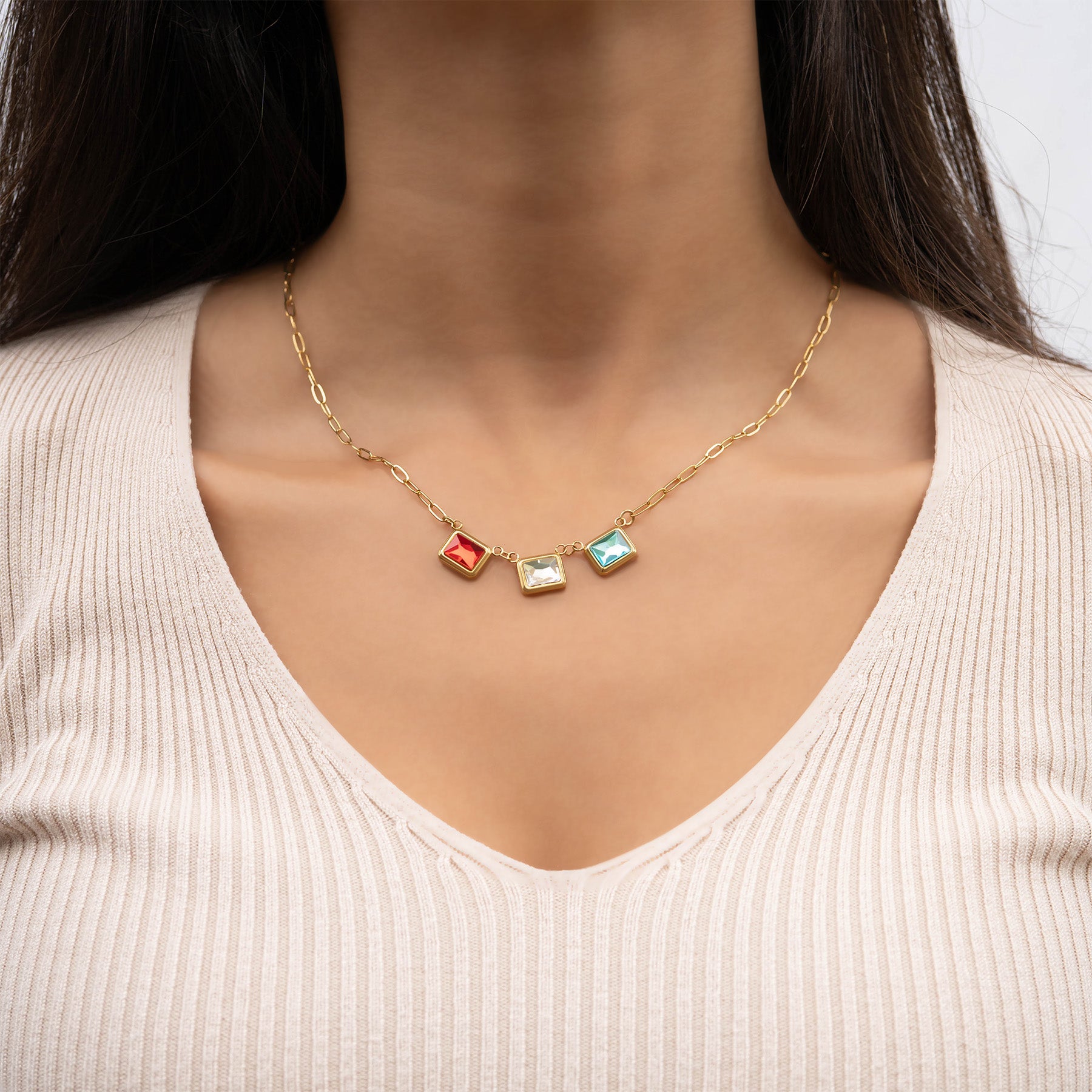 18K Gold PVD Emerald Birthstone Connector Charm 11mm / PDL0261、mySite、dreamappss