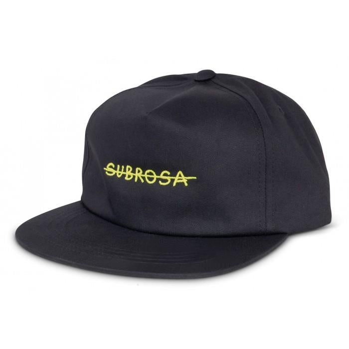  Subrosa Crossed Snapback Black with Yellow Stitching、mySite、merchandisen