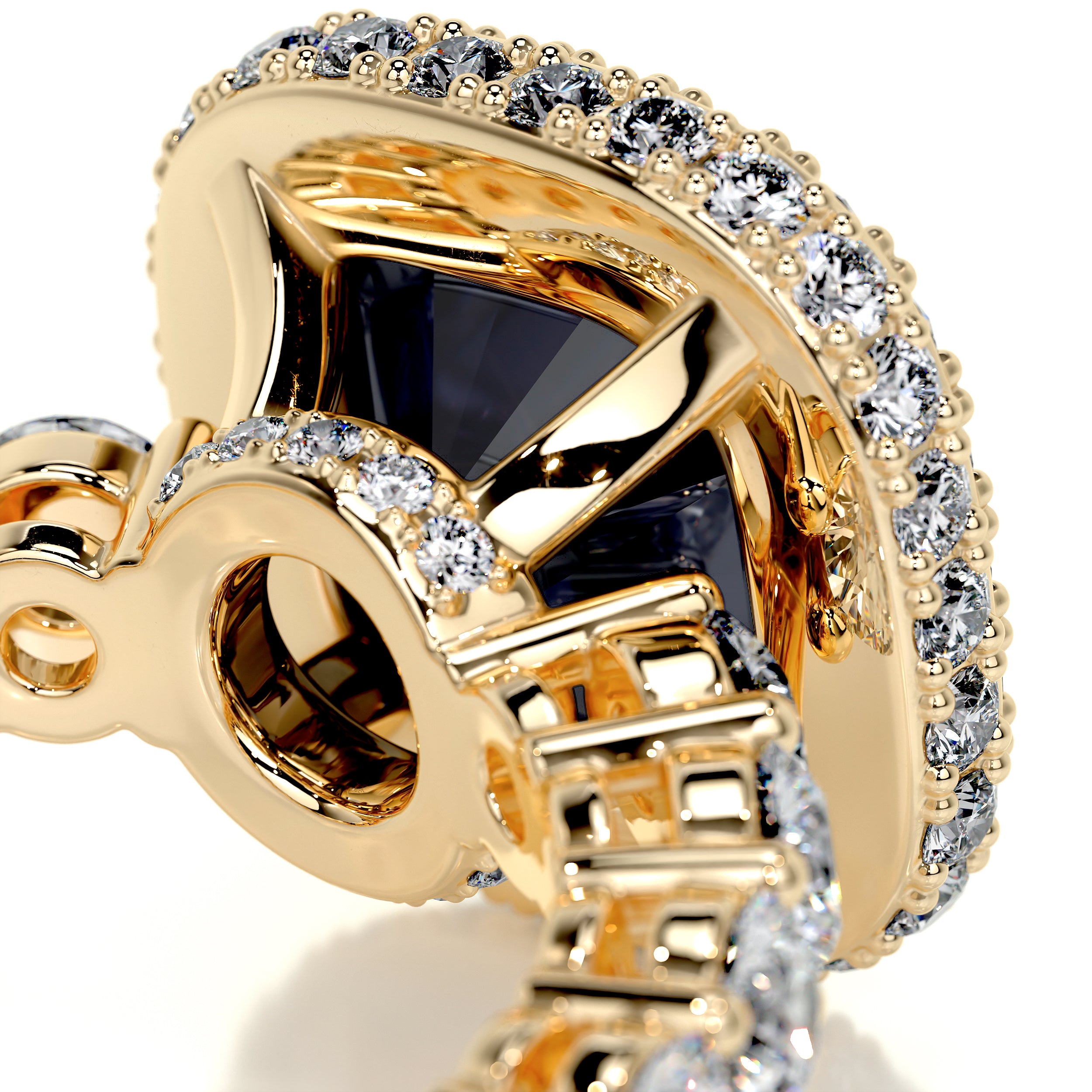 North Gemstone & Diamonds Ring (4 Carat) - 18K Yellow Gold、mySite、hinf8tx79