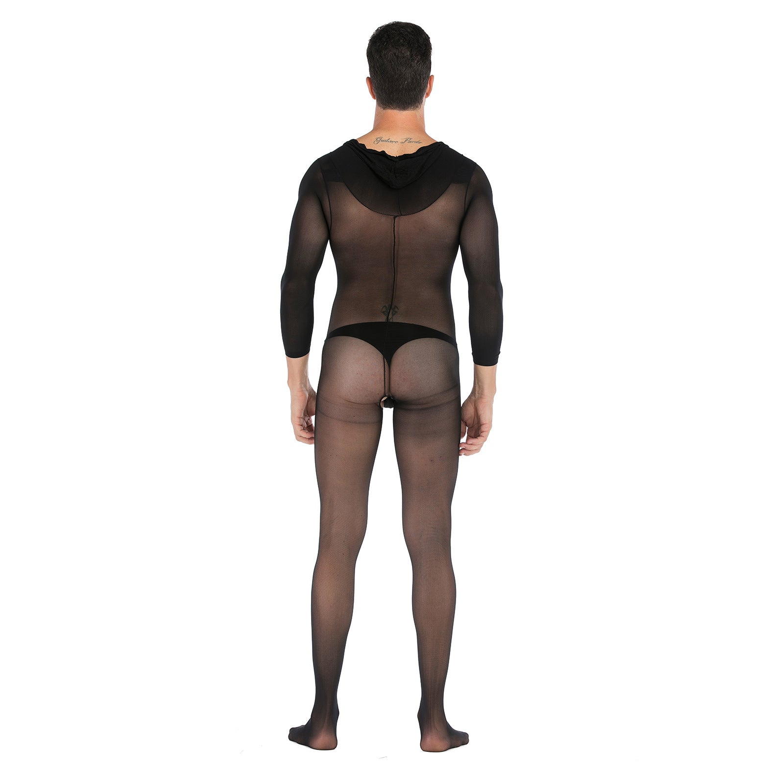 Mesh Body Stocking With Hoody | Black | Stretchy、mySite、bottomscart