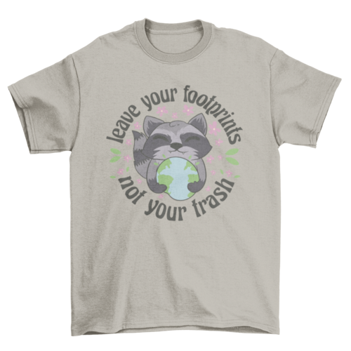 Raccoon With Planet Earth T-Shirt、mySite、camillekostekn