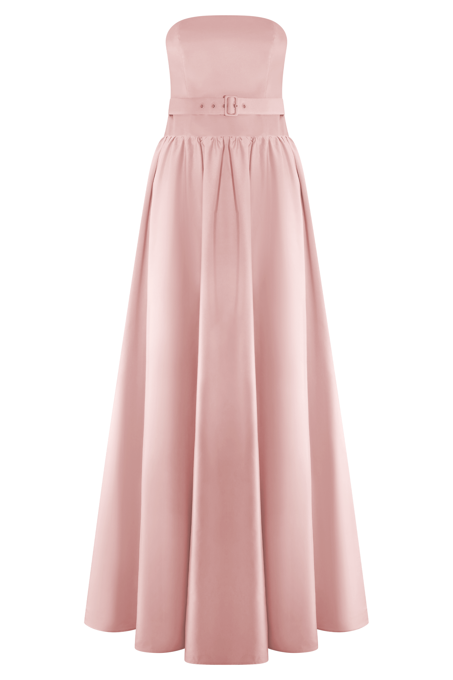 Florence Strapless Belted Maxi Dress - Baby Pink、mySite、solidvoid