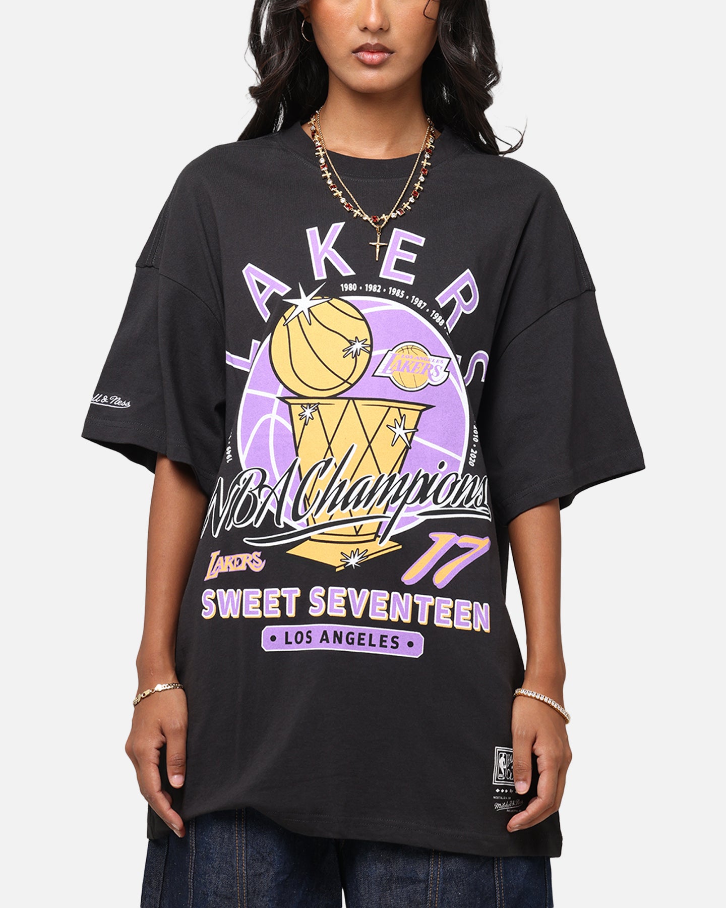 Mitchell & Ness Los Angeles Lakers Champions Report Champ Pack T-Shirt Faded Black、mySite、zt4zffjzw