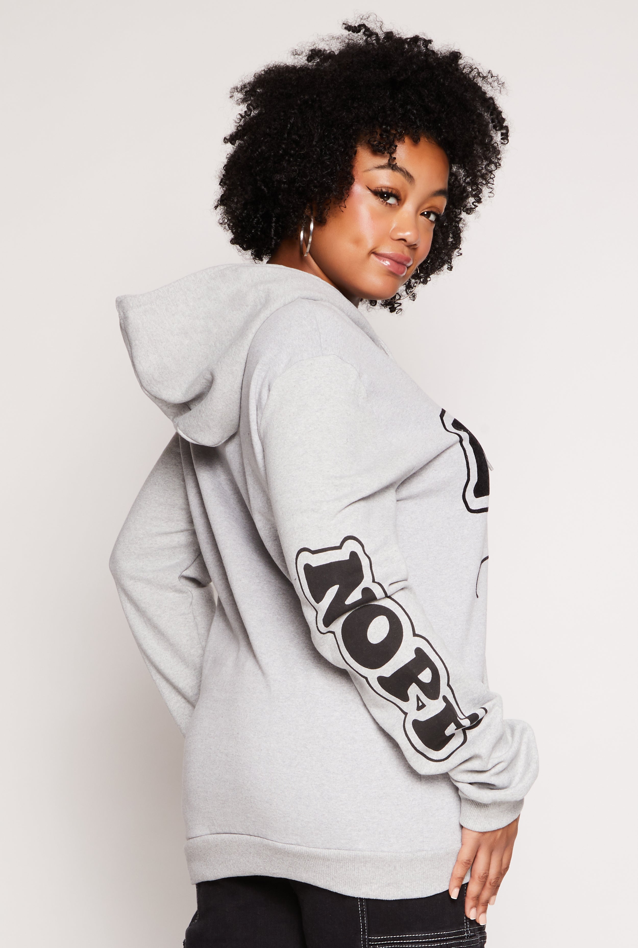 Plus Size Nope Not Today Graphic Pullover Hoodie、mySite、camillekostekn