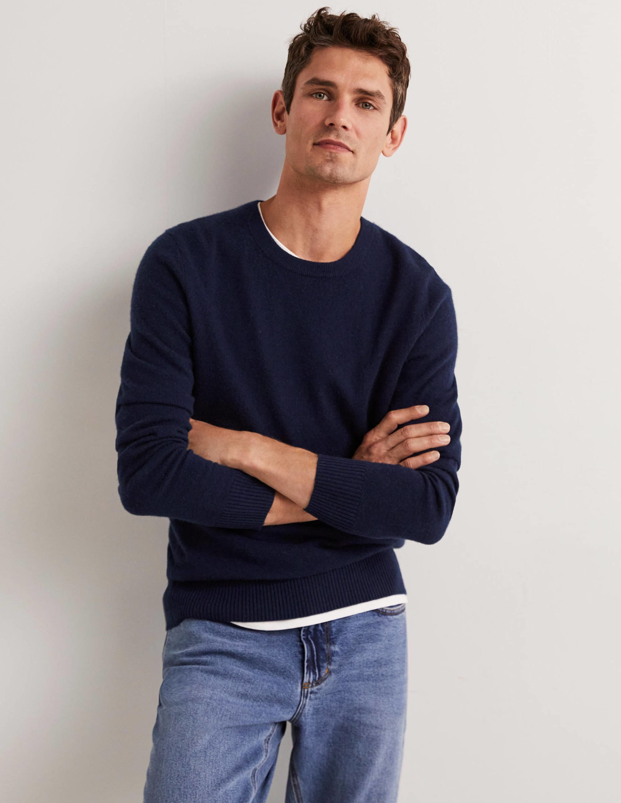  Cashmere Crew Neck Jumper-Navy、mySite、ashleygrahame