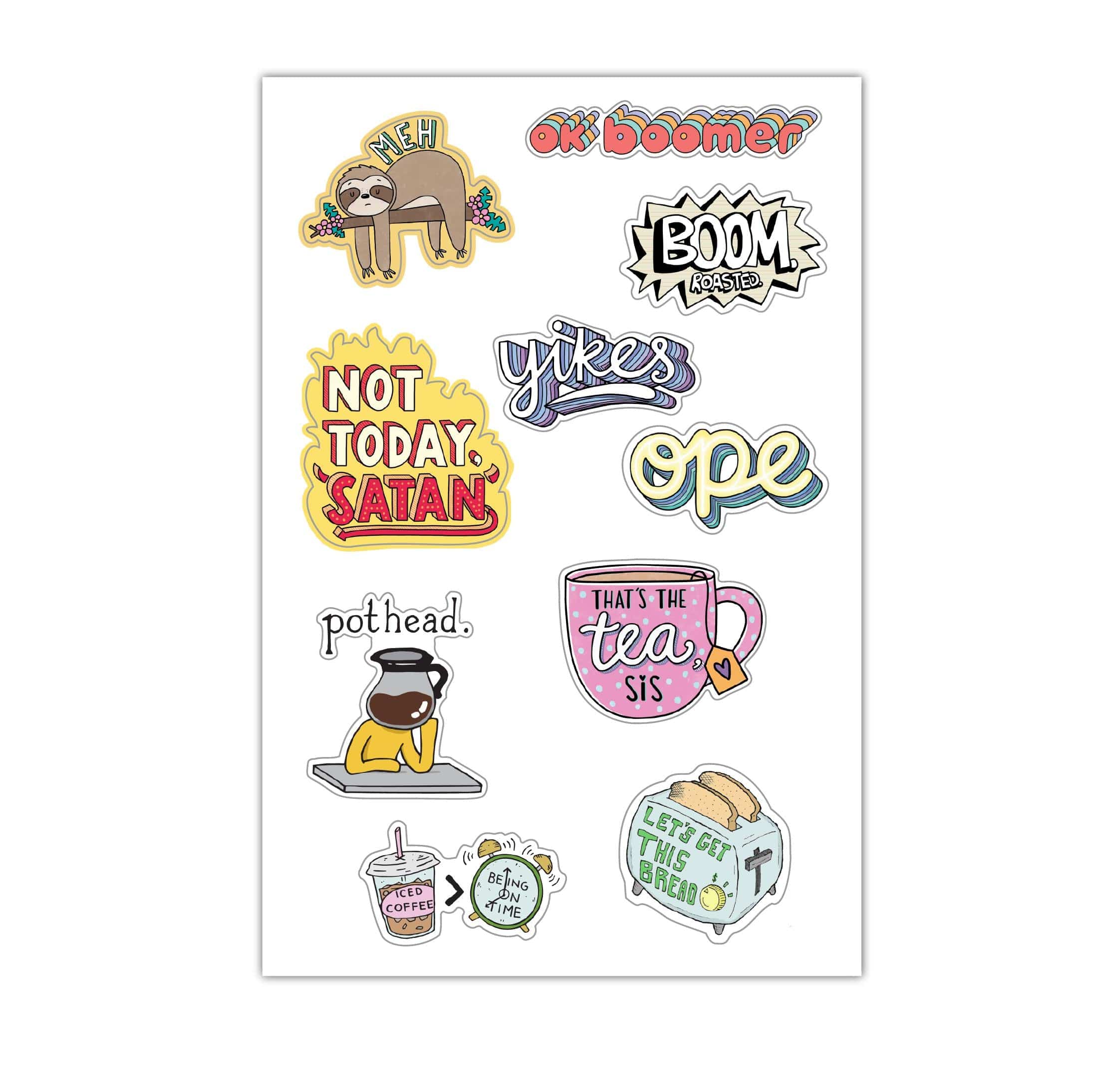  Sheet of Mini Stickers - Meme Edition - 10 Designs、mySite、elrpsem3k