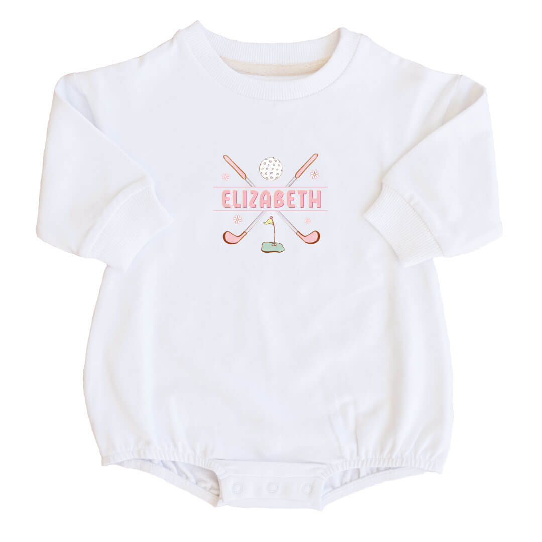  Personalized Country Club Cuties Graphic Sweatshirt Bubble Romper | White、mySite、layawaytickets