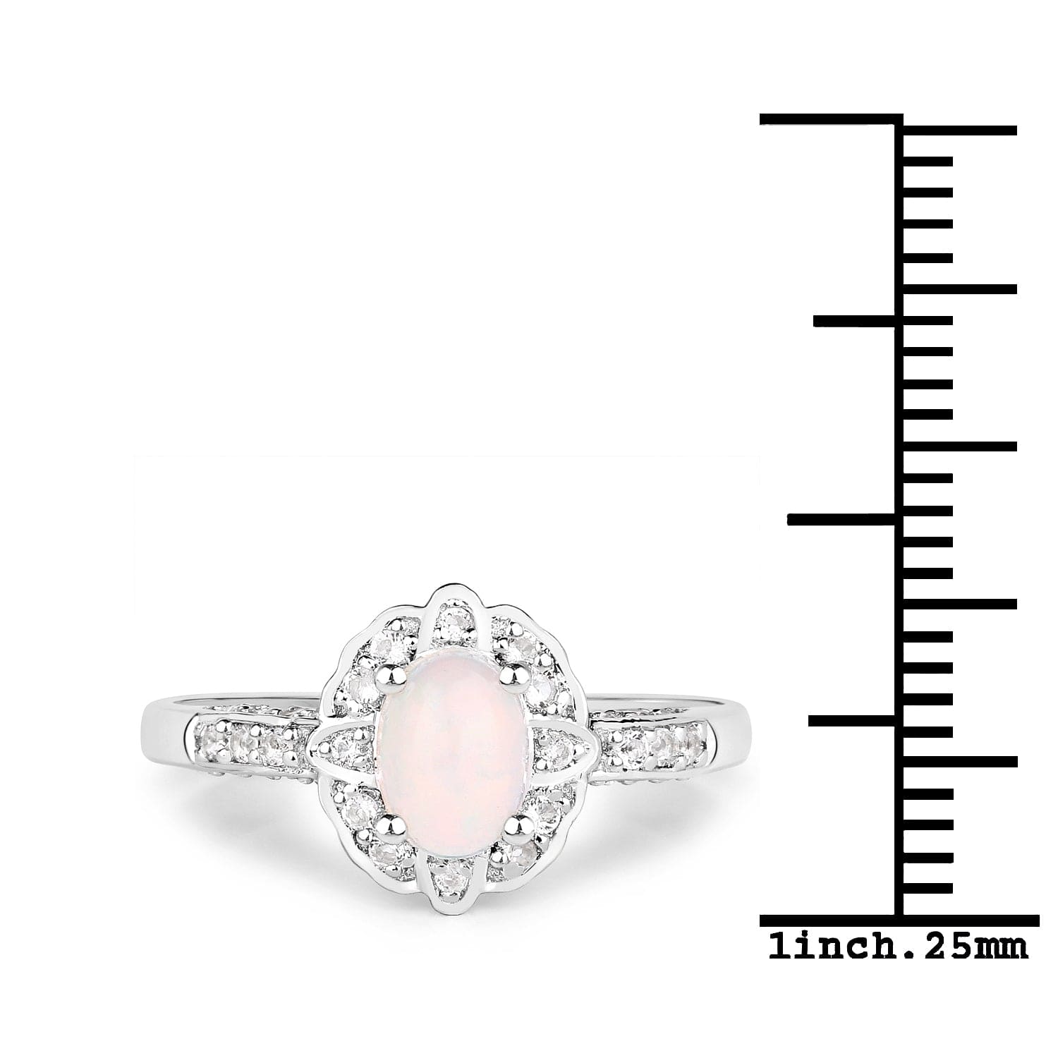 Genuine Opal and Topaz Sterling Silver Ring、mySite、g9winljtr