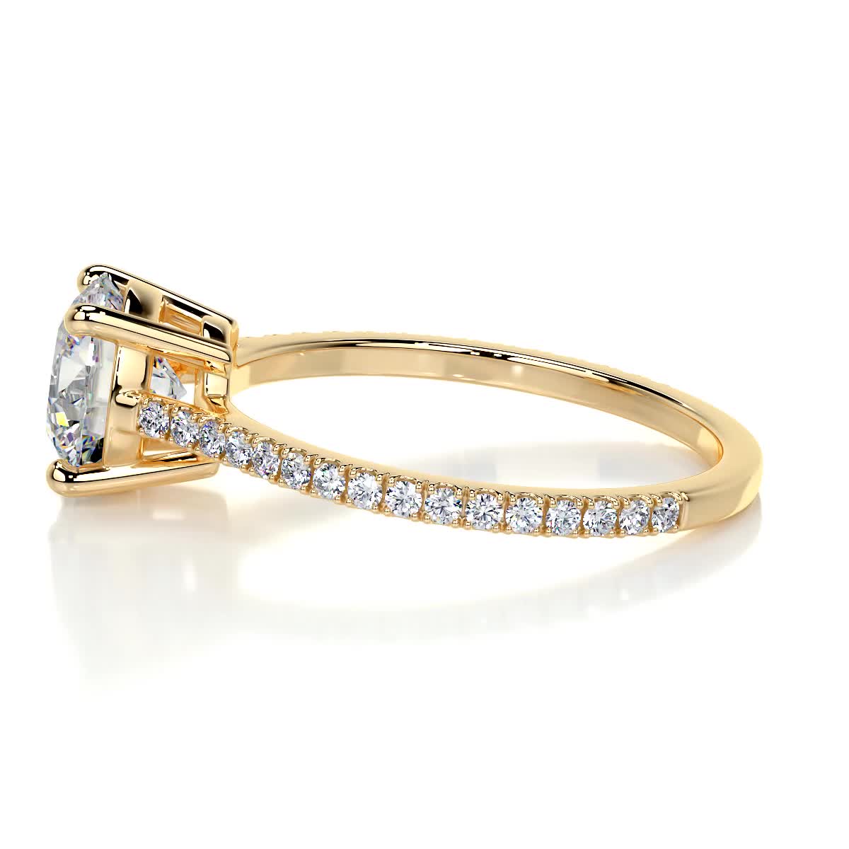 Anna Moissanite & Diamond Ring -18K Yellow Gold、mySite、hinf8tx79
