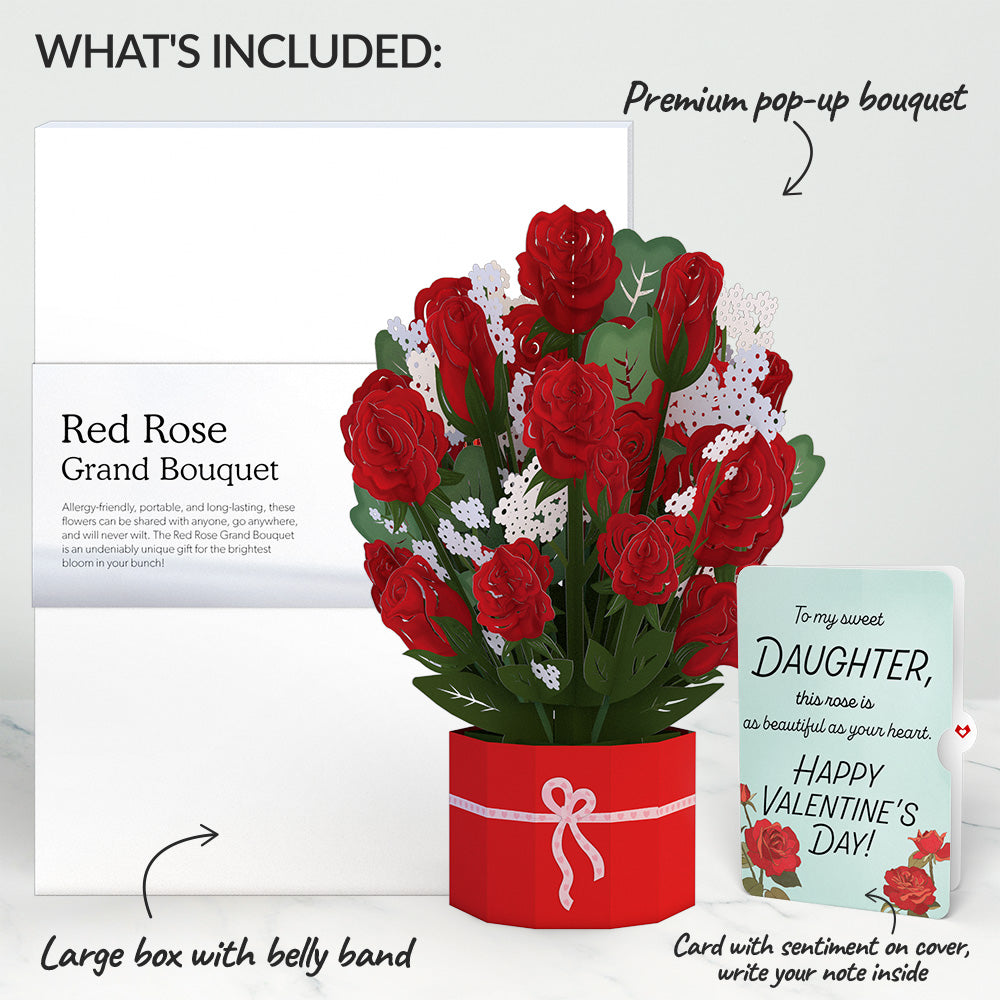 Red Rose Valentine Grand Bouquet and Sentiment Set for Daughter、mySite、solidvoid