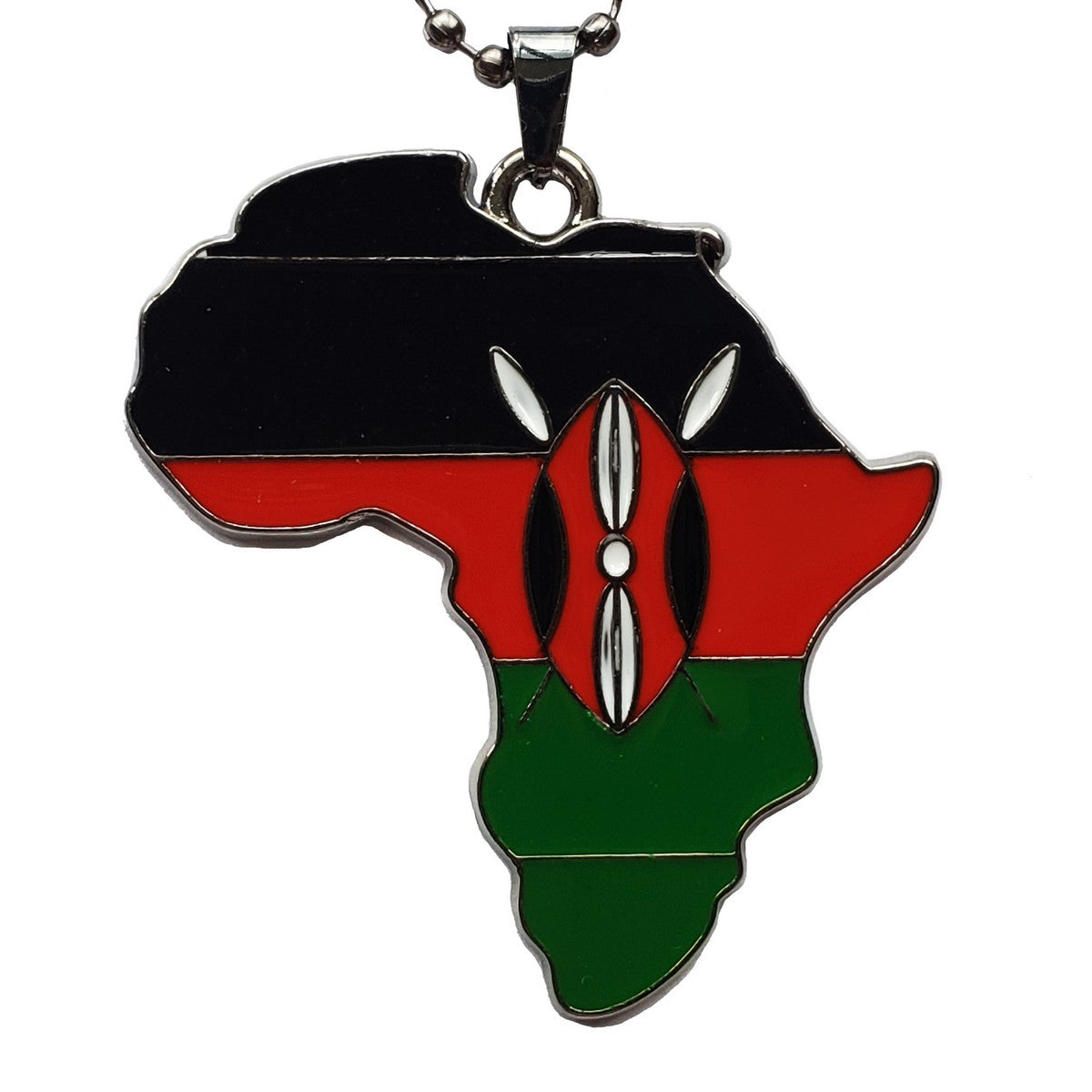 Kenya Flag Pendant Necklace African Map Chain、mySite、solidvoid