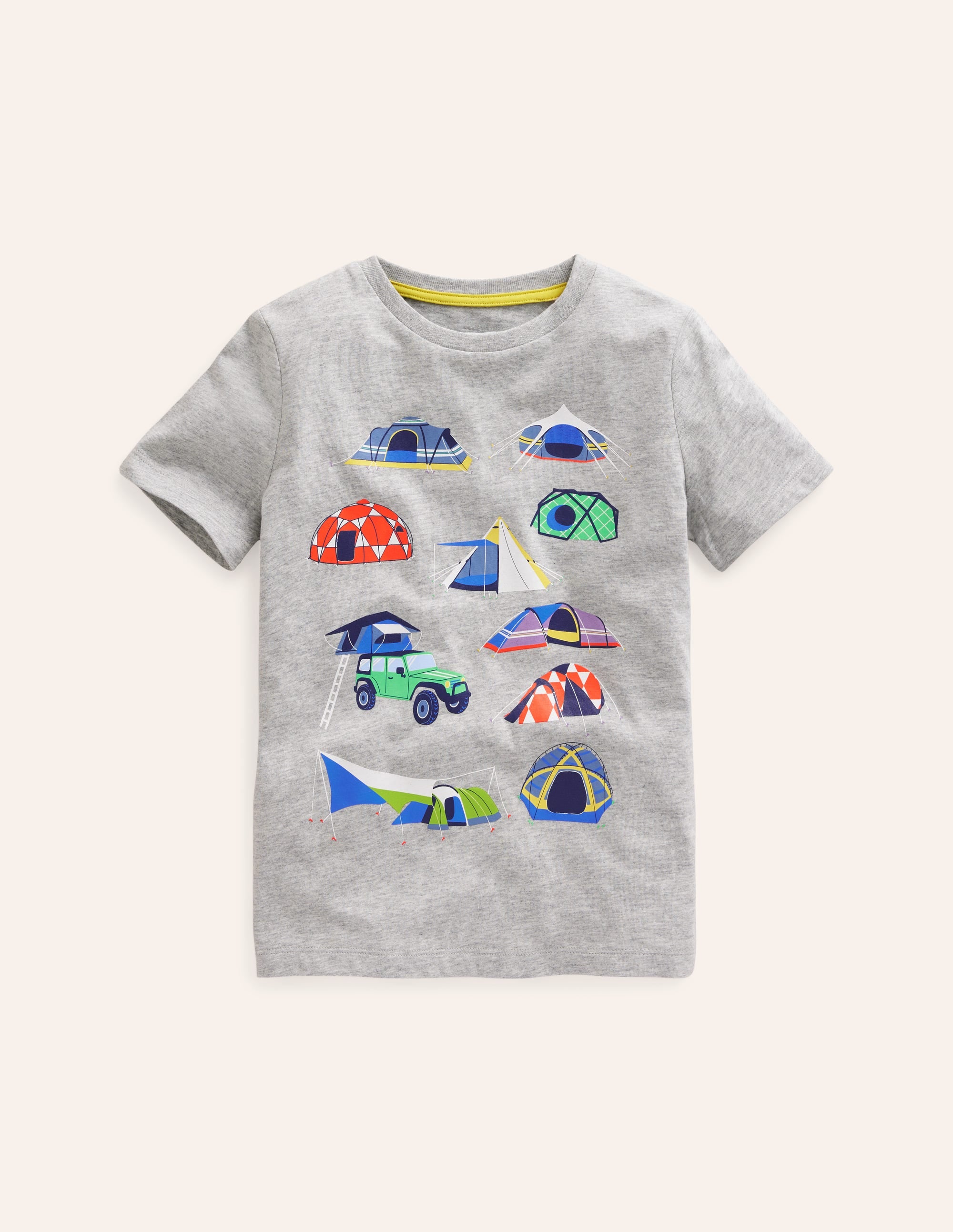  Printed Tents T-shirt-Grey Marl Tents、mySite、ashleygrahame