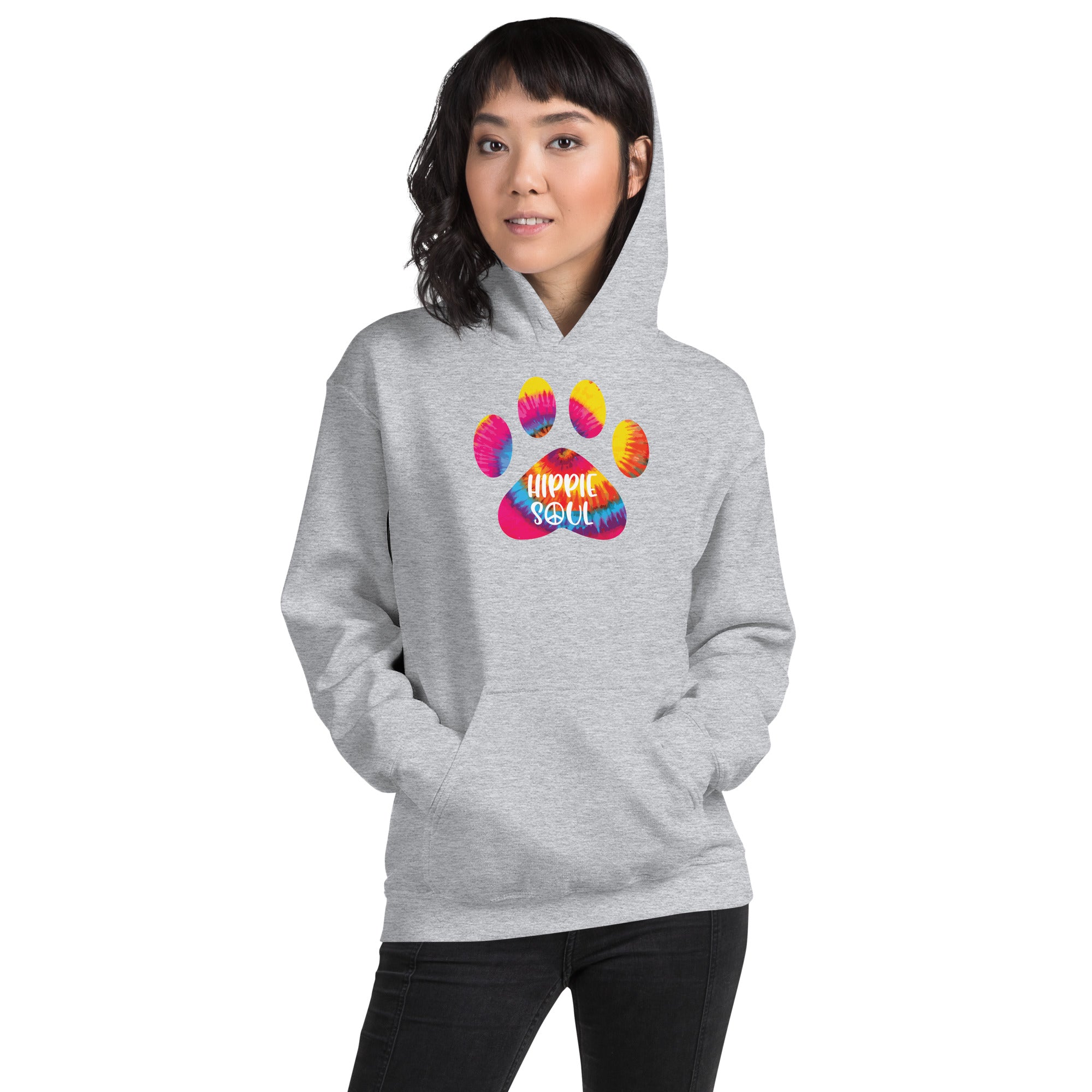 Hippie Soul Paw Print Hoodie、mySite、camillekostekn