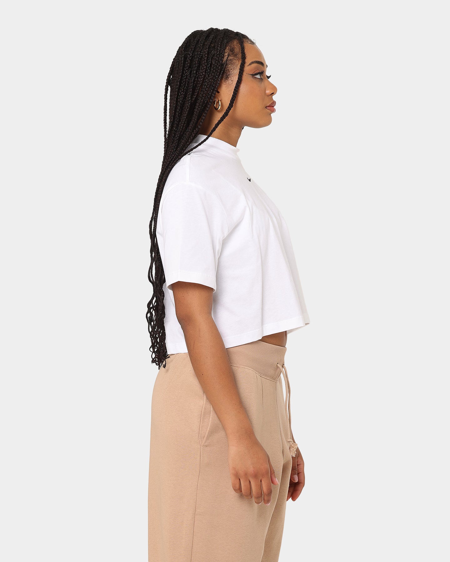 Nike Women's Nike Sportswear Essential Mock Boxy T-Shirt White/Black、mySite、zt4zffjzw