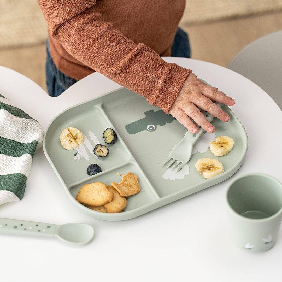  Done by Deer Foodie Compartment Plate - Green - Croco、mySite、merchandisen