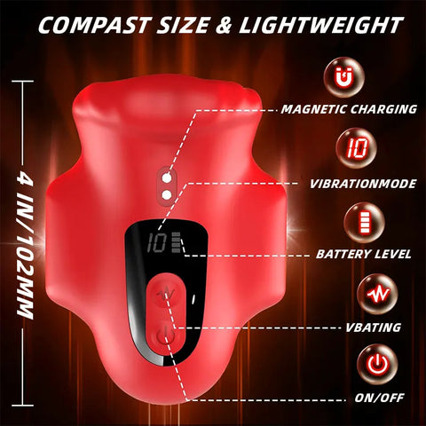 Red Lips Vibrating Oral-Style Penis Stroker